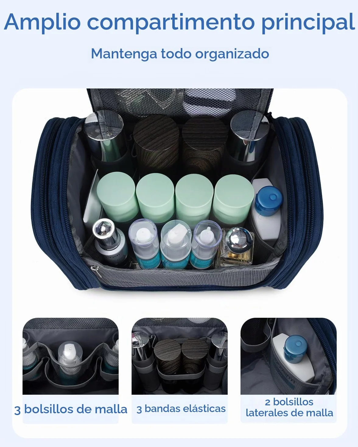 WANDF Neceser para Colgar Impermeable Bolsa de Aseo Colgante Viaje Hombre Bolsa de Cosméticos y Maquillaje para Mujer