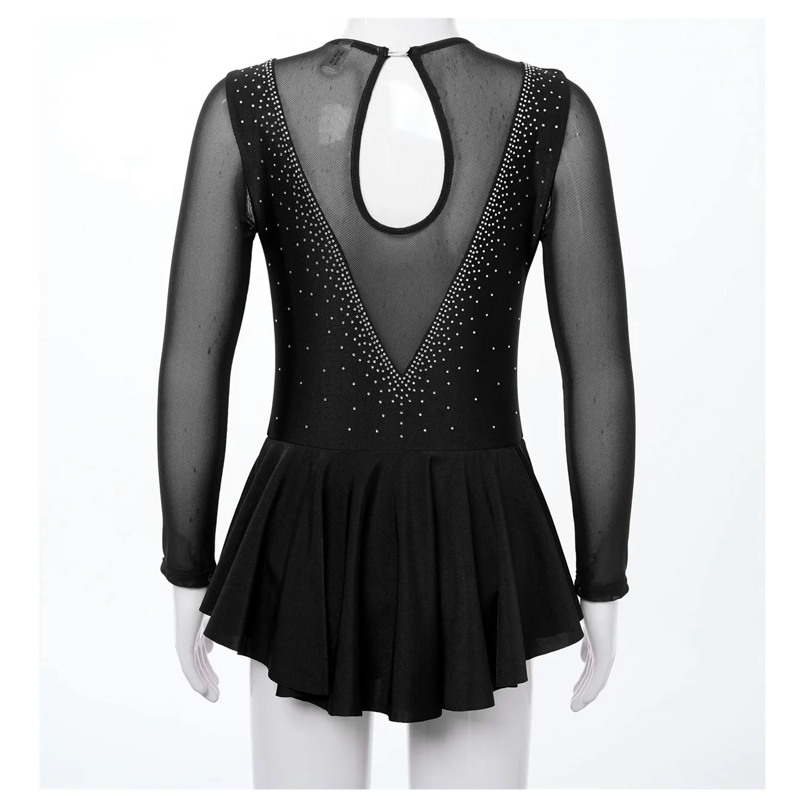 Vestido de Patinaje artístico con Diamantes imitación for niñas, Vestidos Leotardos Ballet Transparentes, Ropa Baile actuación sobre Hielo Empalme Malla