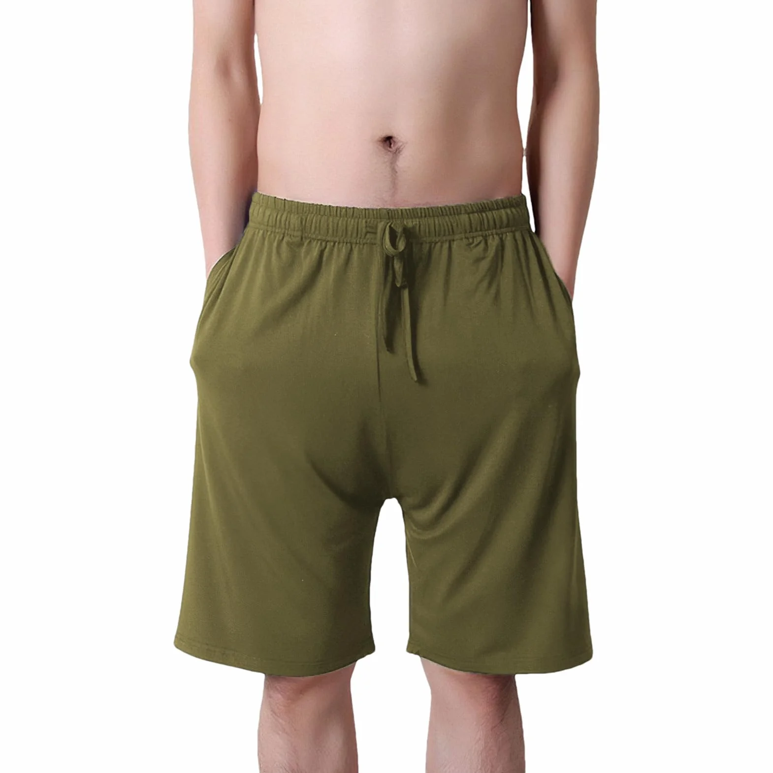 Hombre Tallas Grandes Pack de 2 Pantalones Cortos de Pijama Elástico Ligero Pantalones Cortos para Dormir en Casa con Bolsillos S-6XL
