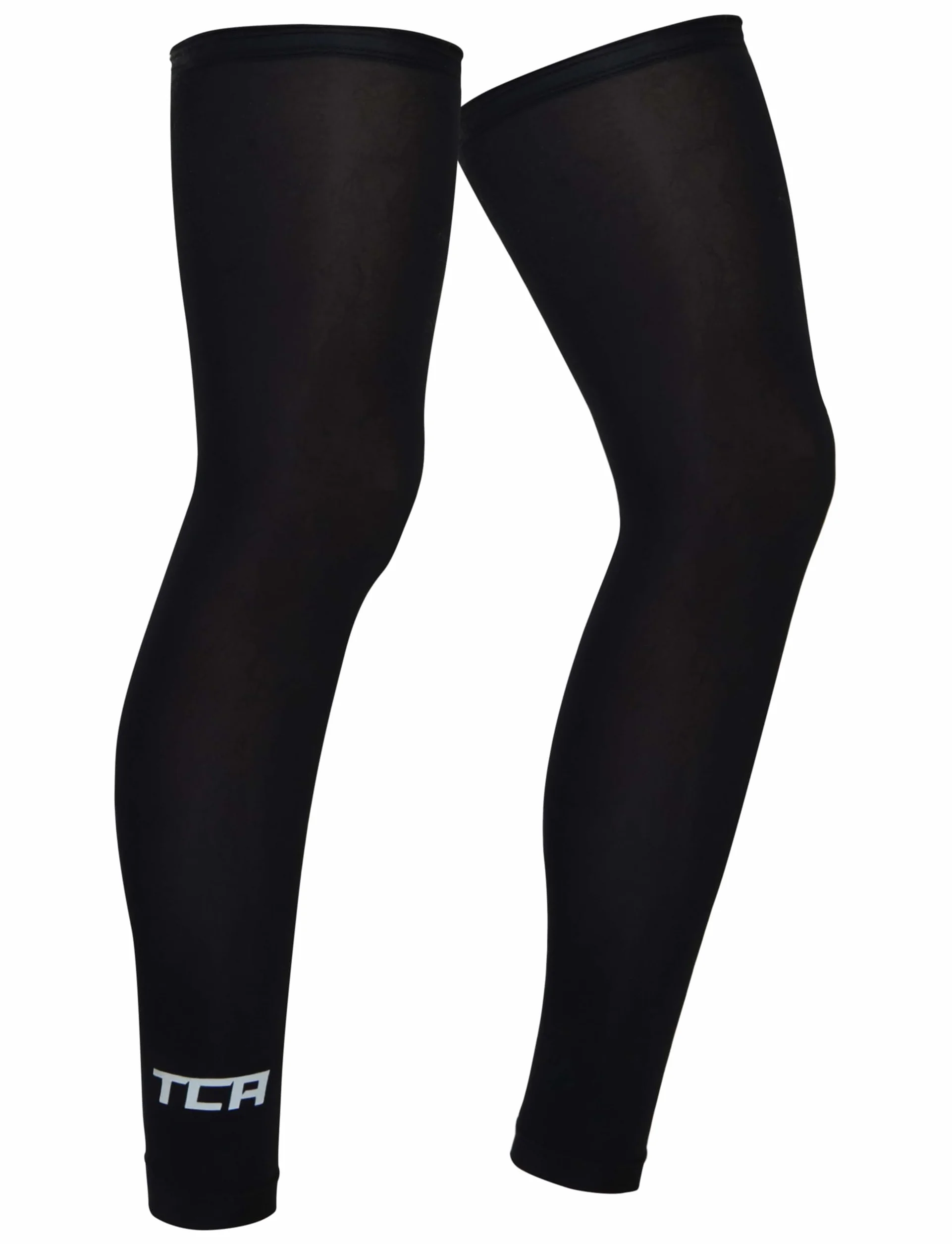 TCA Manga UPF 50 +, Anti-Llip, Calentadores de piernas todo el año para hombres y mujeres para ciclismo, correr, caminar, baloncesto - Manga de compresión completa para piernas.