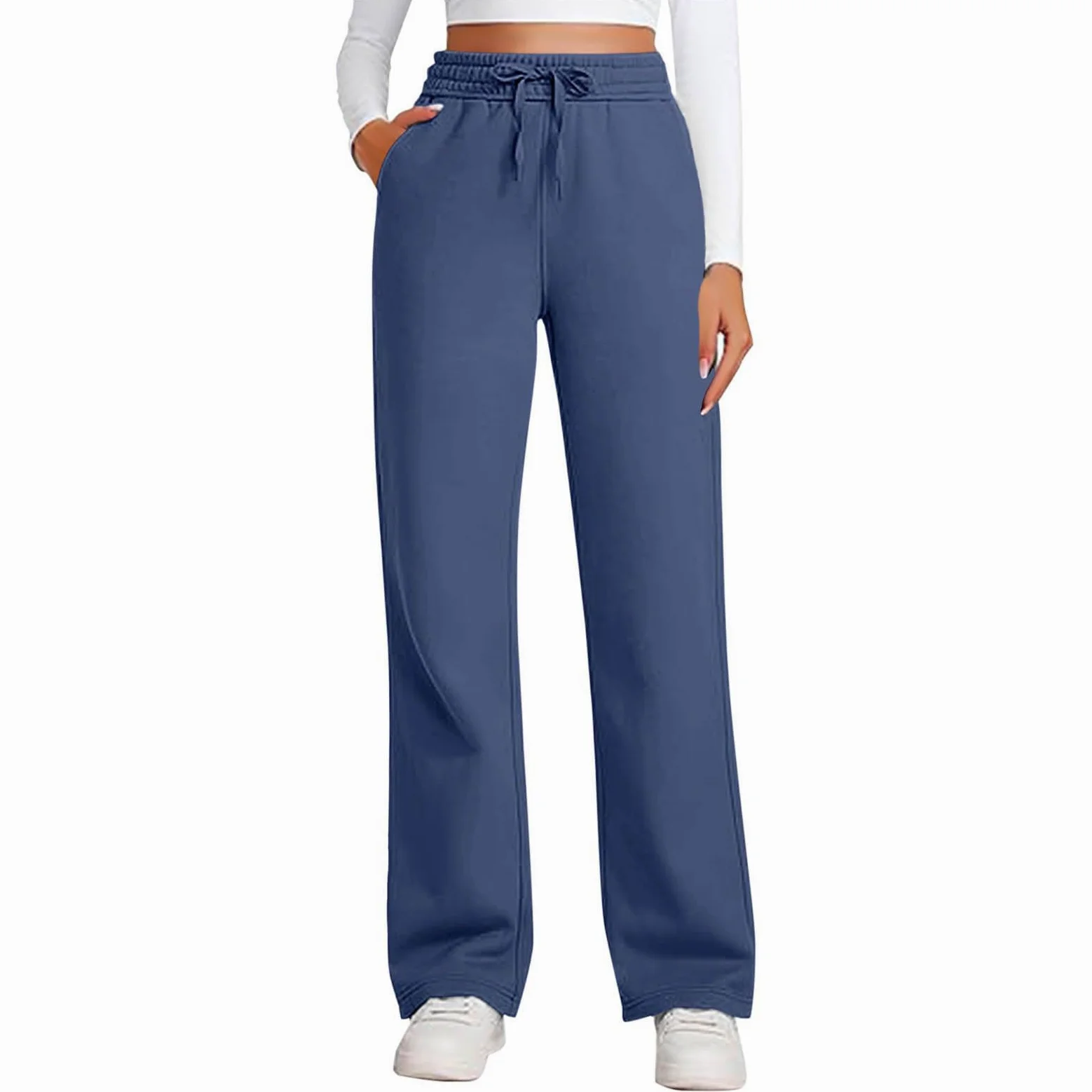 Pantalon Deporte Mujer,Pantalones Chandal Mujer Anchos Deporte Pantalones Anchos Mujer Rectas Trabajo Pantalones Elástico Cintura Alta Pantalones de Trabajo Suelto Cómodo Pantalones Jogger