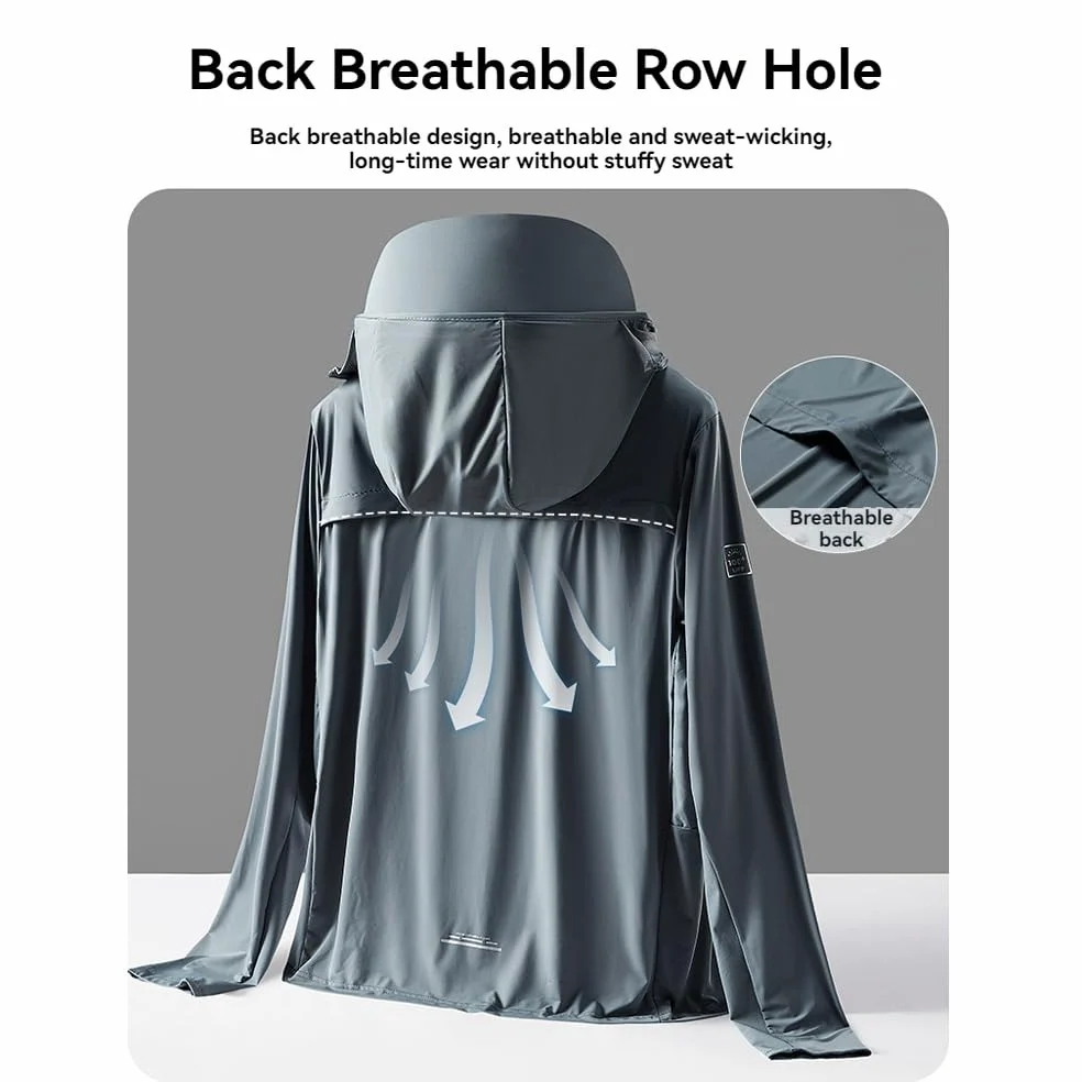 Camisetas de protección solar para hombre, protección contra erupciones finas UPF 50, hilo de seda de hielo, traje de pesca anti-UV, verano