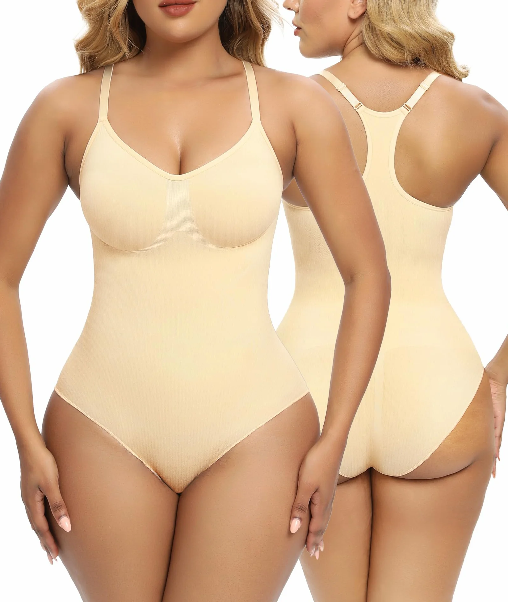 SHAPERX Body Reductor Mujer Bodies Moldeadores Bodysuit Shapewear Control de Abdomen Racerback