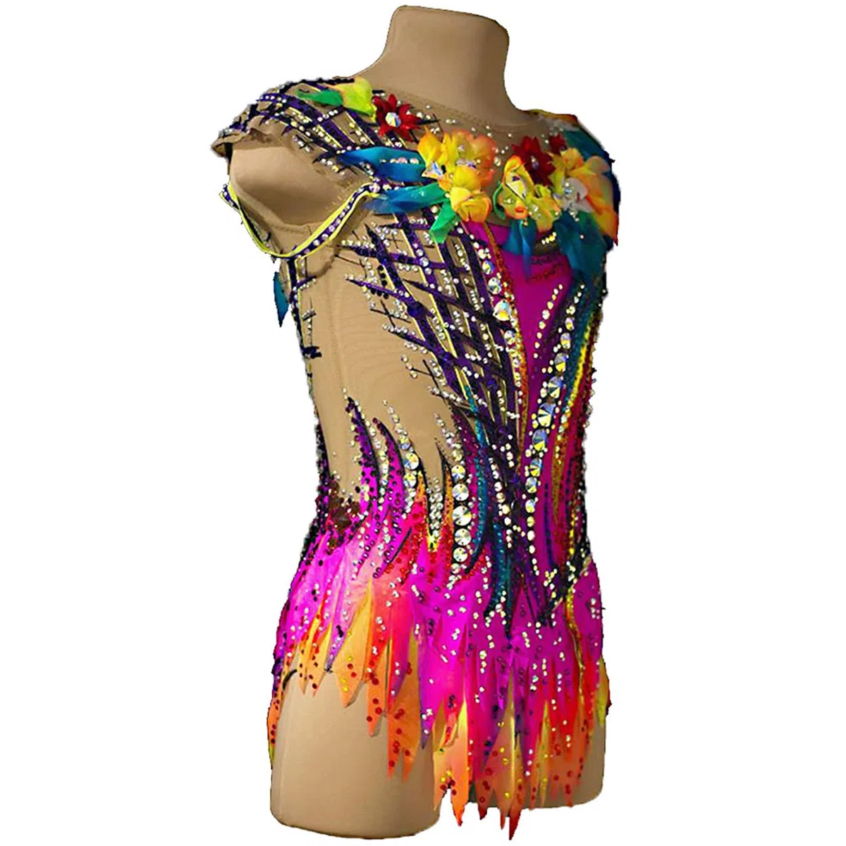 Leotardo De Gimnasia Rítmica for Niñas, Ropa De Gimnasia De Rendimiento Flexible De Alta Elasticidad Con Diamantes De Imitación