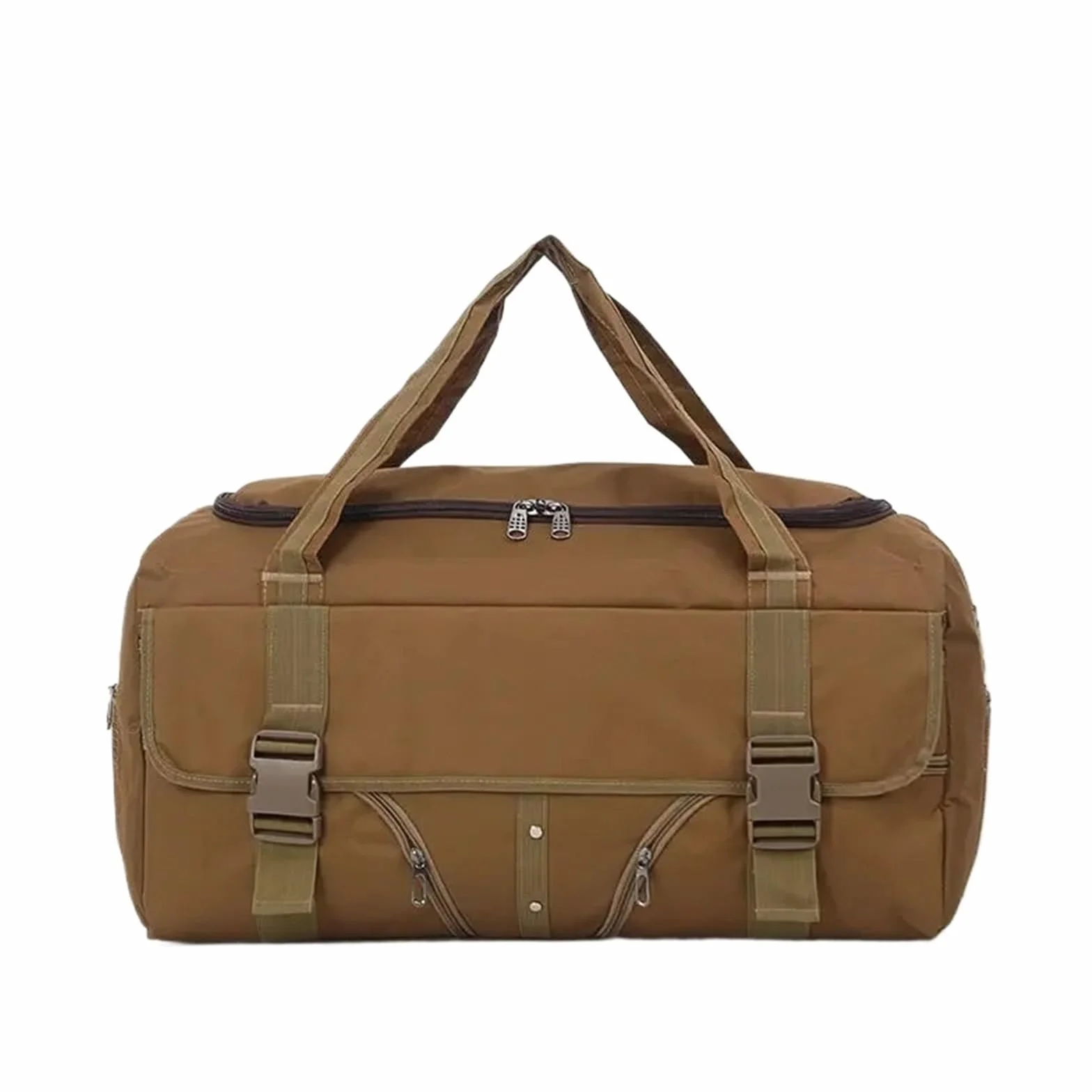 VFIDPSU Bolsa de Viaje de Piel Equipaje de Mano Bolsos de Viaje for Hombres Bolsos de Lona for Hombres Bolso de Viaje de Gran Capacidad Bolso Impermeable for Vacaciones de Fin de Semana(Khaki)