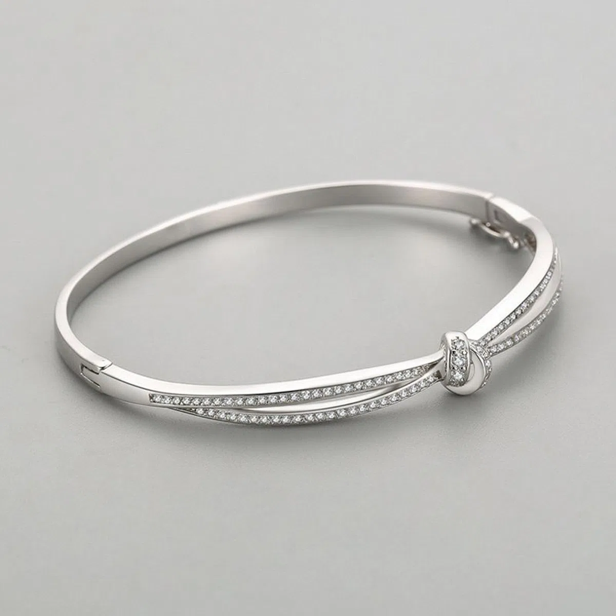 Pulsera infinita para mujer, moissanita con nudo infinito para mujer, oro blanco de 9 K, 14 quilates, 18 quilates, Pt950