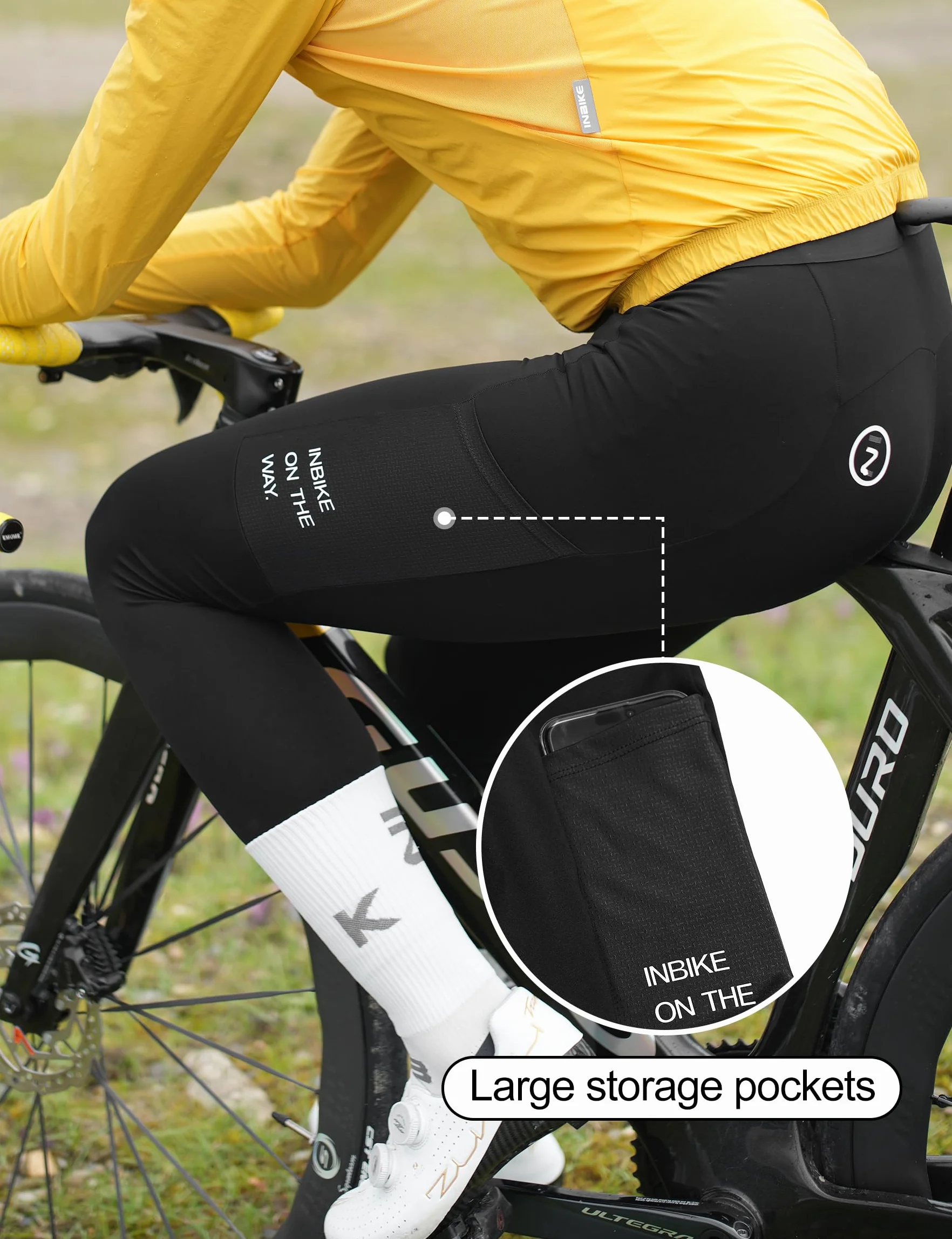 INBIKE Culotes de Ciclismo para Hombre Largo Termicos Pantalones Bicicleta Montaña MTB Inveirno Elásticos Thermal