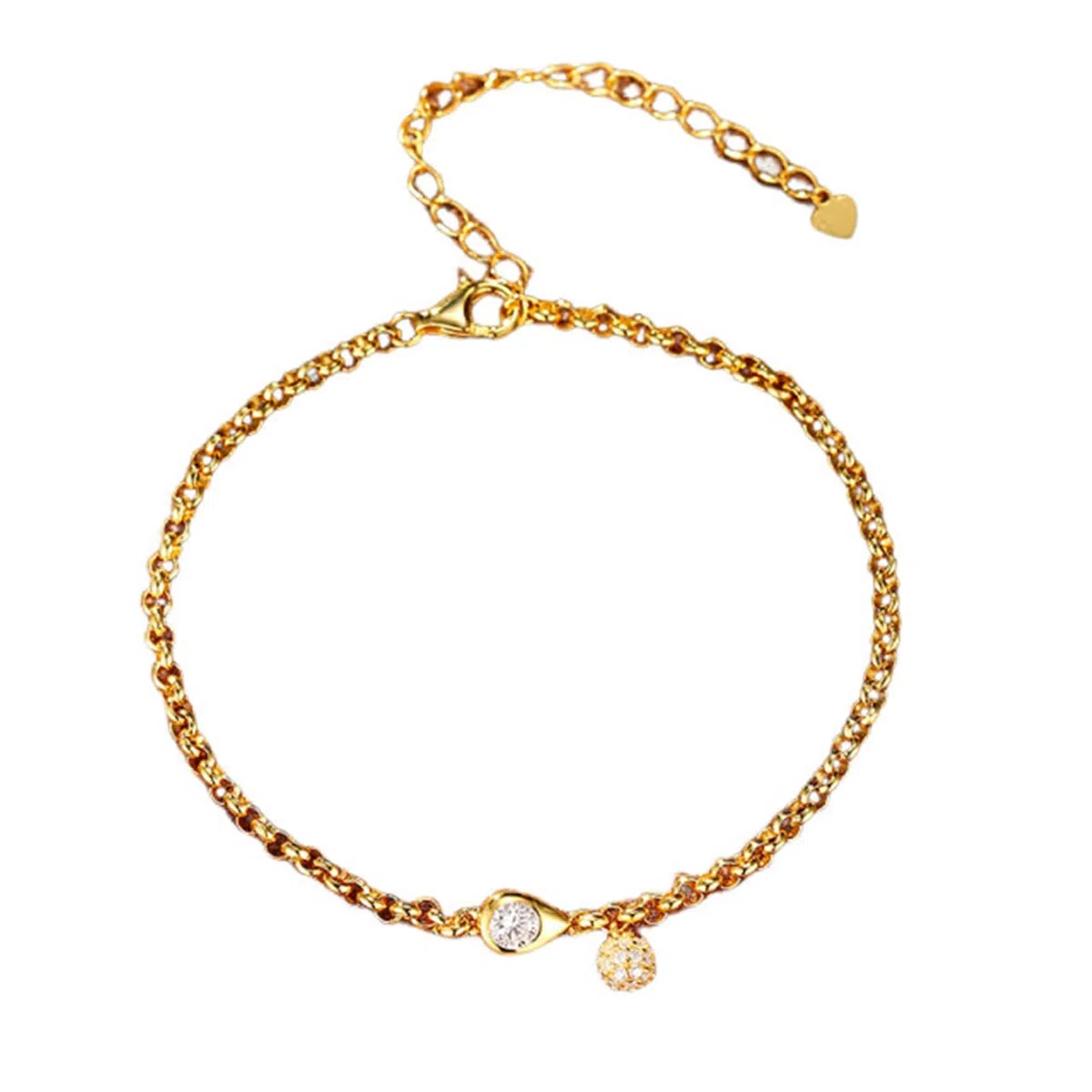 Pulsera de oro de 14 quilates para mamá, oro amarillo de 9 quilates, 14 quilates y 18 quilates con diamantes creados en laboratorio de 0,2 quilates, pulsera de abalorios para mujer