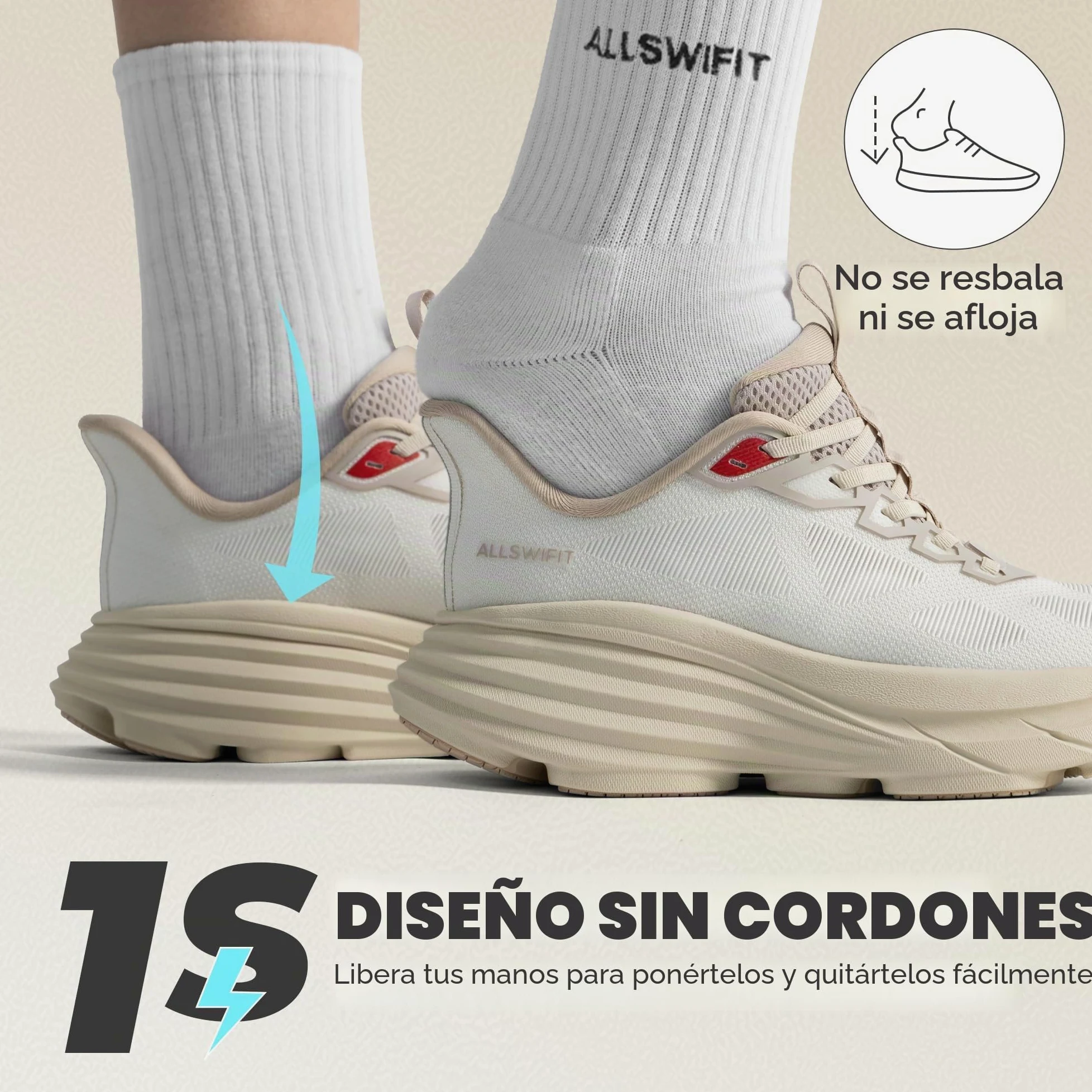 ALLSWIFIT Zapatillas Running Mujer Deportiva Caminar | Comodidad Todo el Día, Diseño Slip-On, Malla Transpirable, Soporte TPU Estable, Suela de Goma Antideslizante