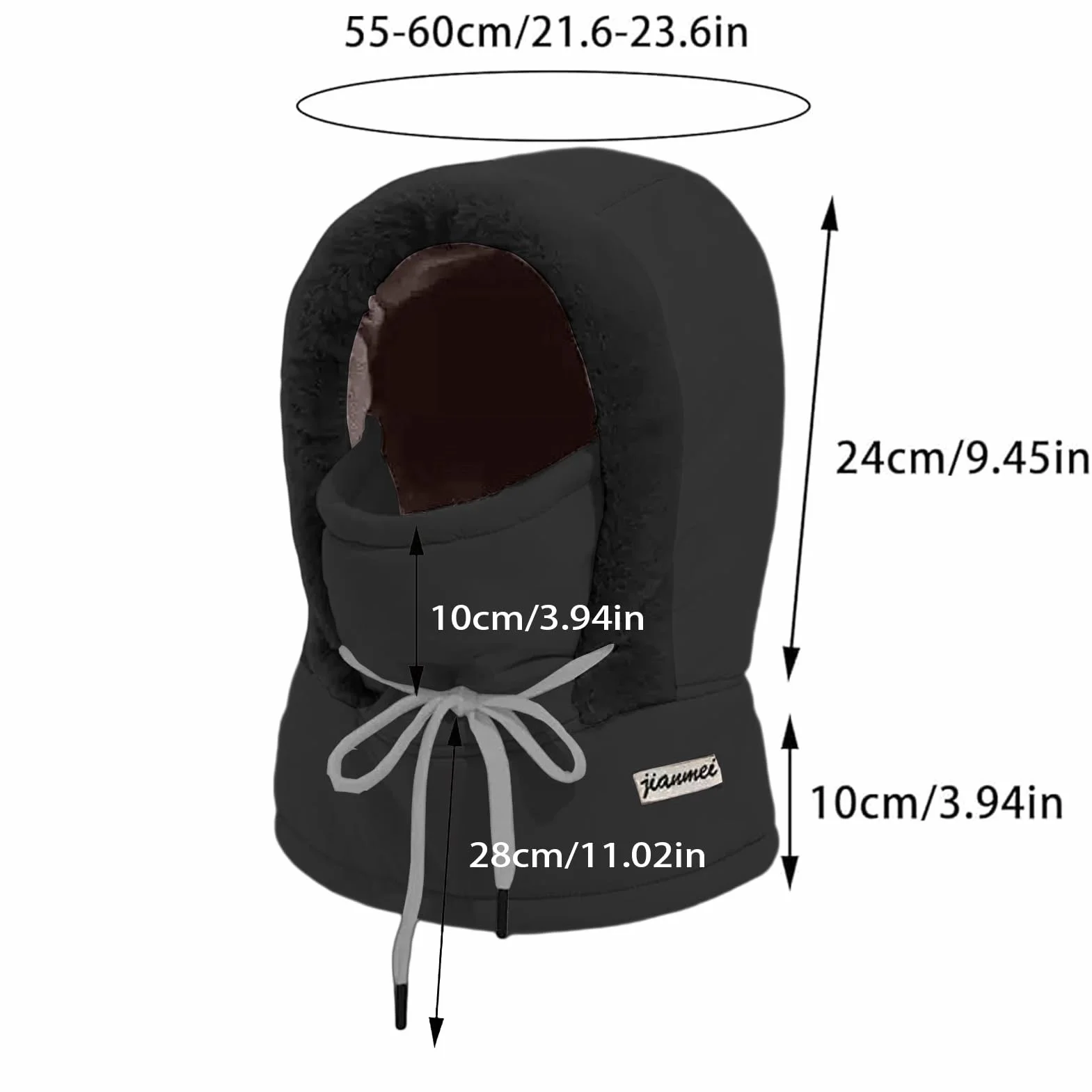 Rayson Gorro de Esquí de Invierno Cortaviento Pasamontañas para Mujer con Forro Cálido Sombrero Suelto Capucha Bufanda