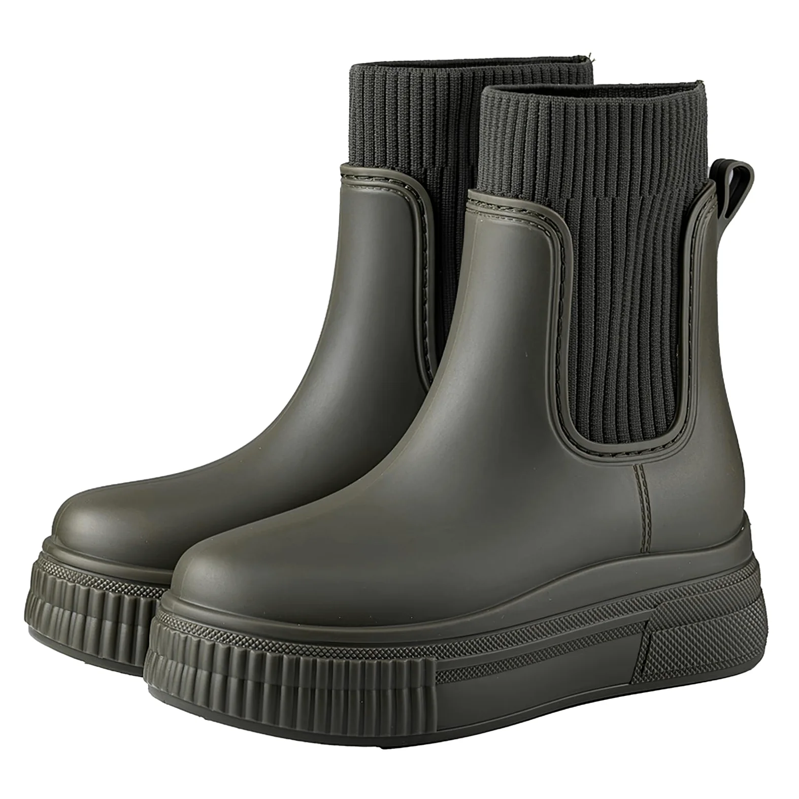 AONEGOLD Botas de Agua Mujer Calor Acogedor Botas de Goma Revestimiento Zapatos de Lluvia Moda Tobillo Boots Aire Libre Jardín Trabajo Boots Gr.36-41