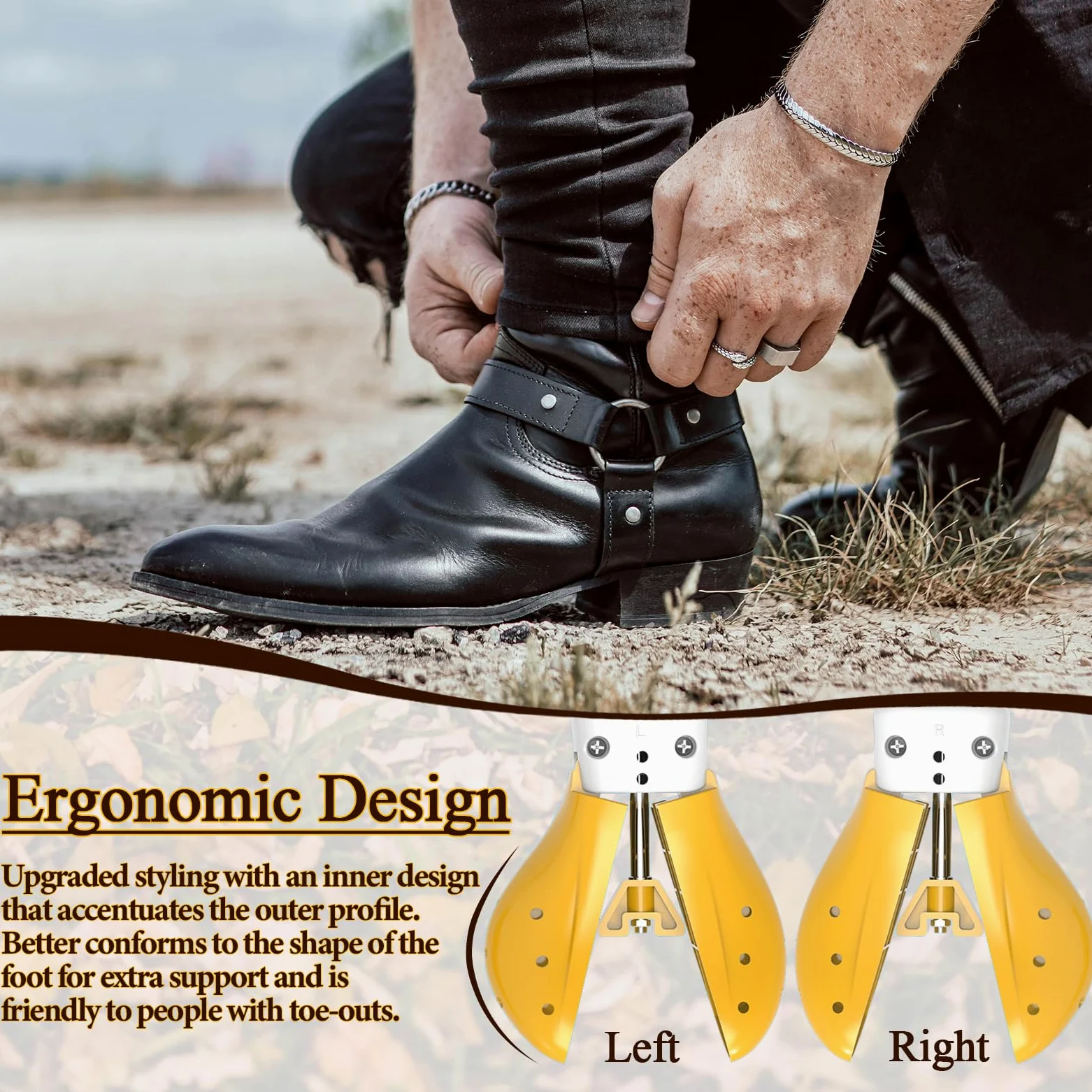 Estirador de zapatos para mujeres y hombres, pies anchos, par de expansores de zapatos, ancho ajustable, longitud y empeine
