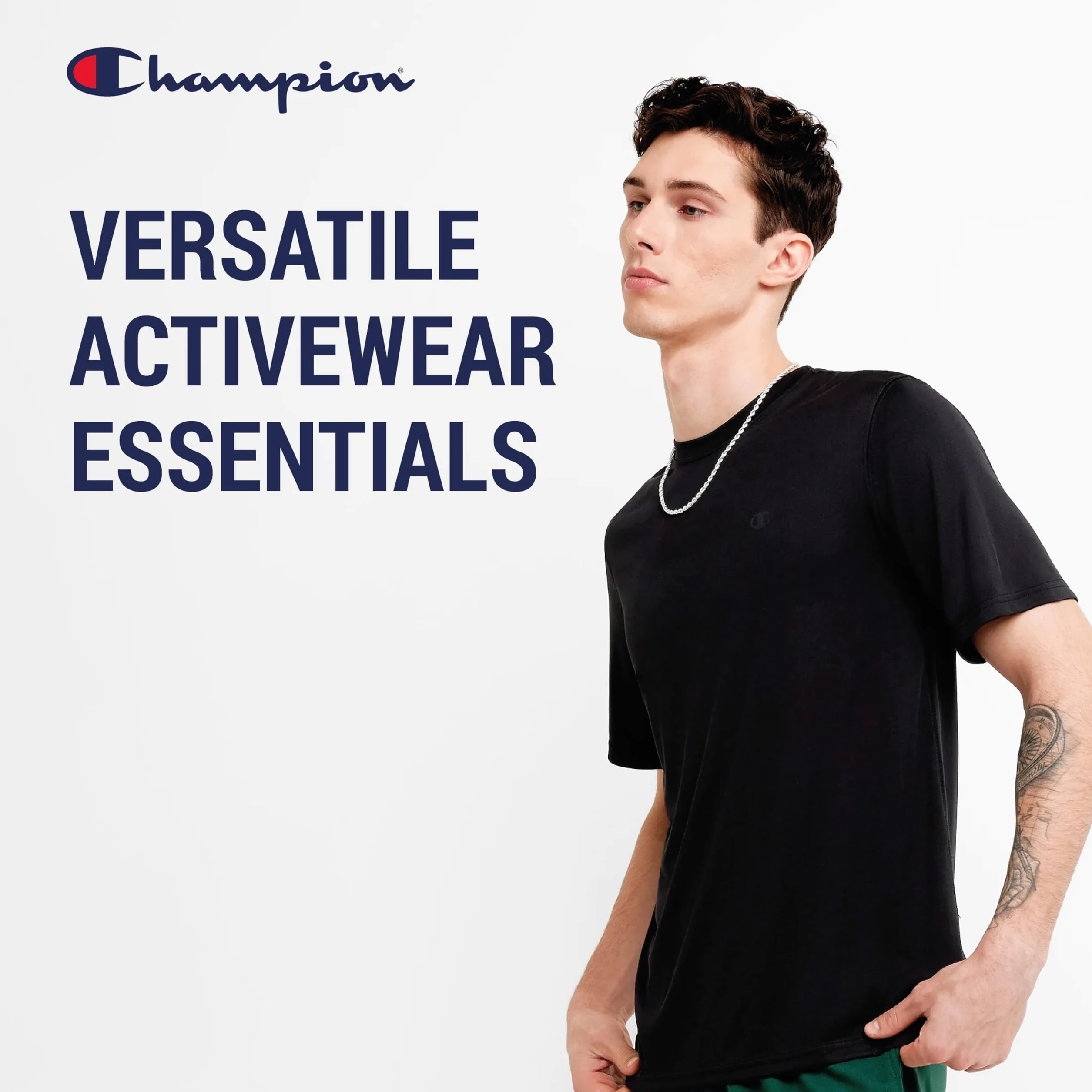 Champion Camisetas para hombres grandes y altos, paquete de 2 camisetas que absorben la humedad