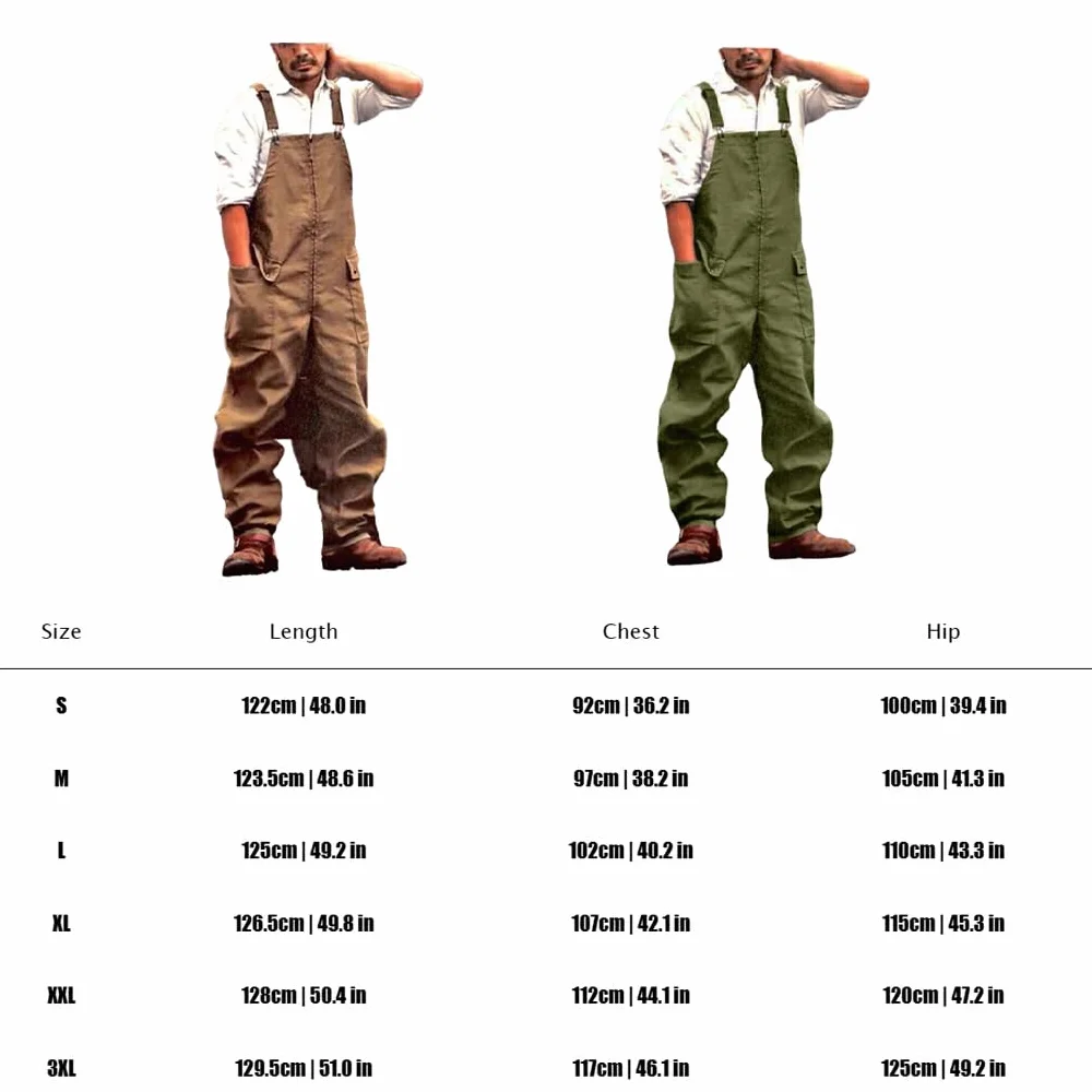 Peto vintage para hombre, pantalones de trabajo duraderos de poliéster, Marrón, XL