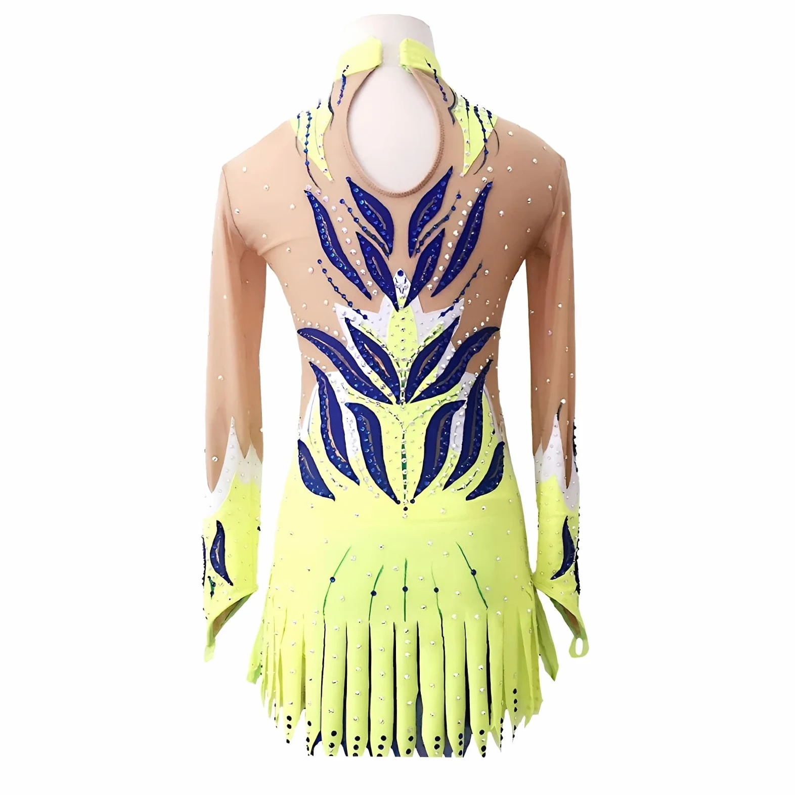 Maillot De Gimnasia Rítmica for Niñas Y Mujeres, Mono De Competición De Alta Elasticidad Con Cristales.