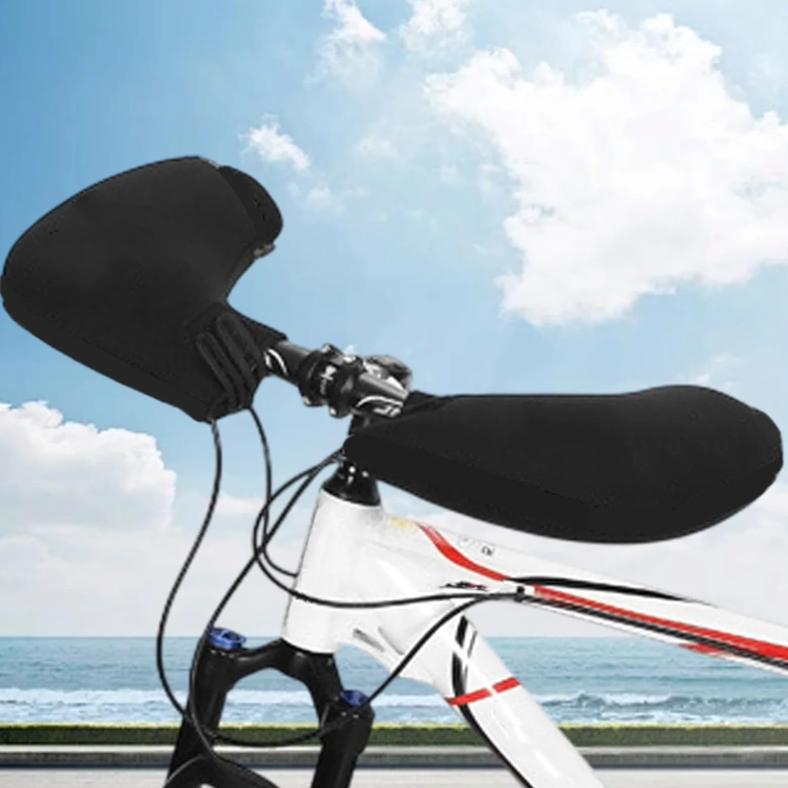 Guantes de manillar de ciclo, guantes impermeables para manillar de ciclismo, calentador de manos para invierno y ciclismo