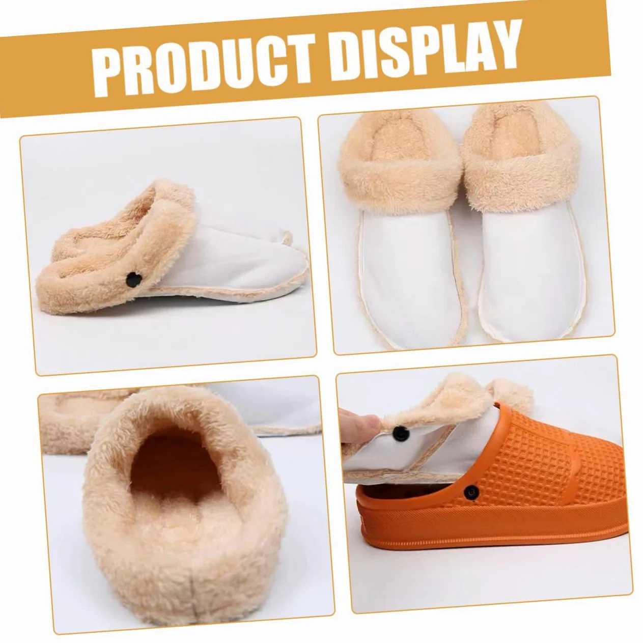 4pares Plantillas De Invierno Fluffy Inserciones Calientes y Desmontables Para Zuecos Aislantes y Cómodas Para Hombres y Mujeres Calzado De Invierno