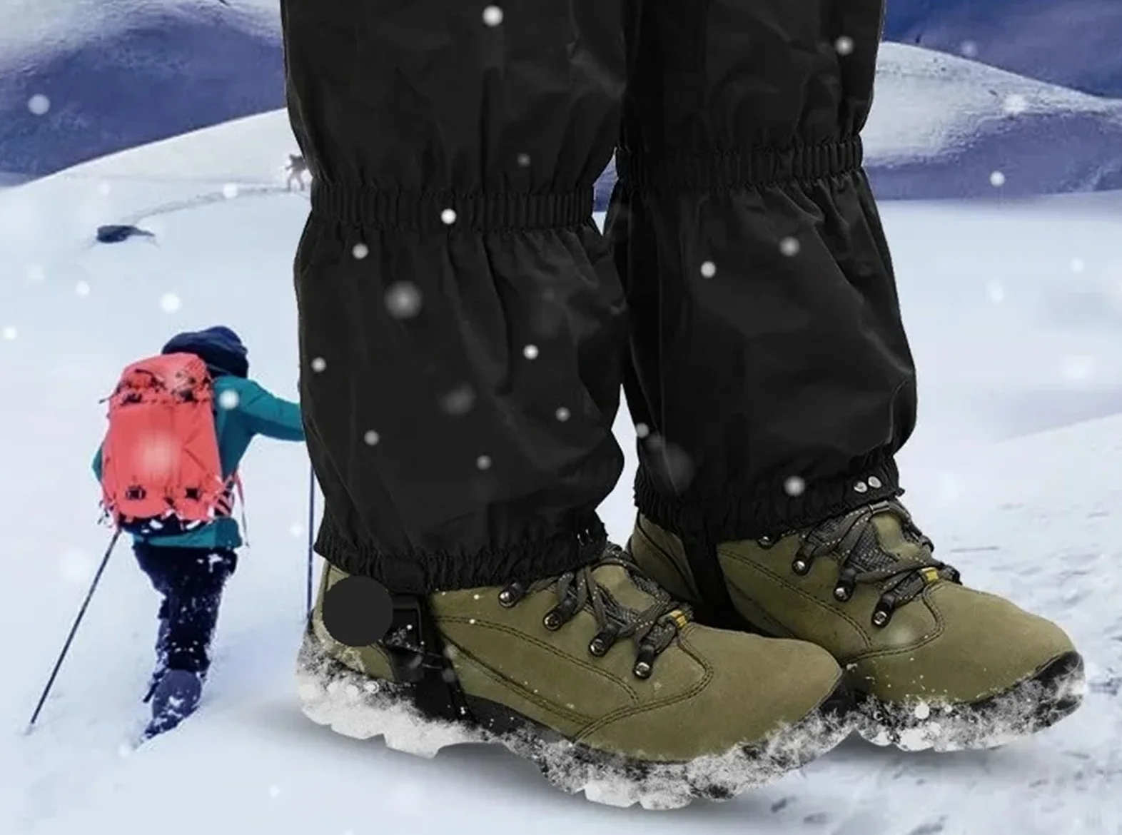 2 pares de cubiertas nieve for esquí al aire libre for hombres y mujeres, senderismo, montañismo, deporte, ciclismo, antinieve, mallas antiarena, for zapatos para Protección