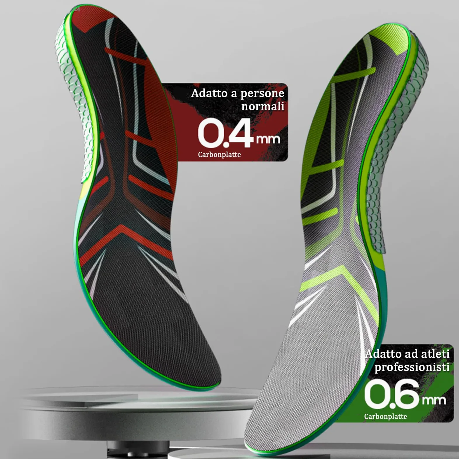 Plantilla de Fibra de Carbono, plantilla deportiva profesional con alta resiliencia y absorción de impactos - Soporte de arco para correr, entrenamiento intensivo y actividades deportivas