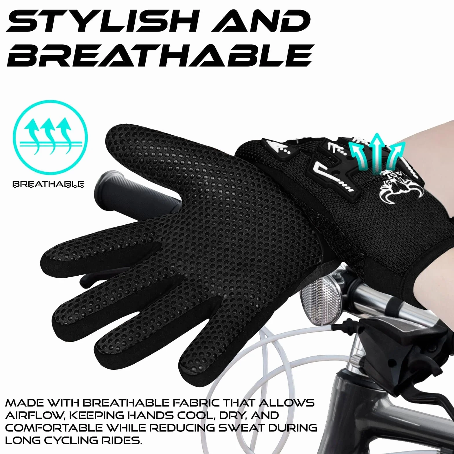 BEAST RAGE Guantes de bicicleta para niños, guantes de motocross y BMX para niños y niñas, agarre antideslizante, transpirables, ligeros, guantes de moto para niños