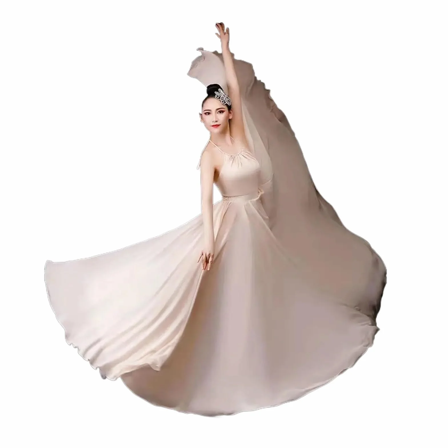 Falda de Danza Swing Grande Falda Larga for Mujer, Vestido de Danza del Vientre, Gasa, for Ballet, con Gran Movimiento, Falda 720 Grados, Disfraz Baile
