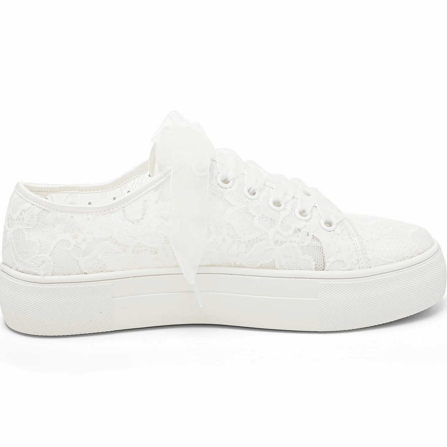 Elivandon 9996 Zapatillas de Boda Encaje Zapatillas de Novia 3,7cm Plataforma Zapatillas de Tenis de Novia Diamante de Agua Brillante Zapatillas de Boda
