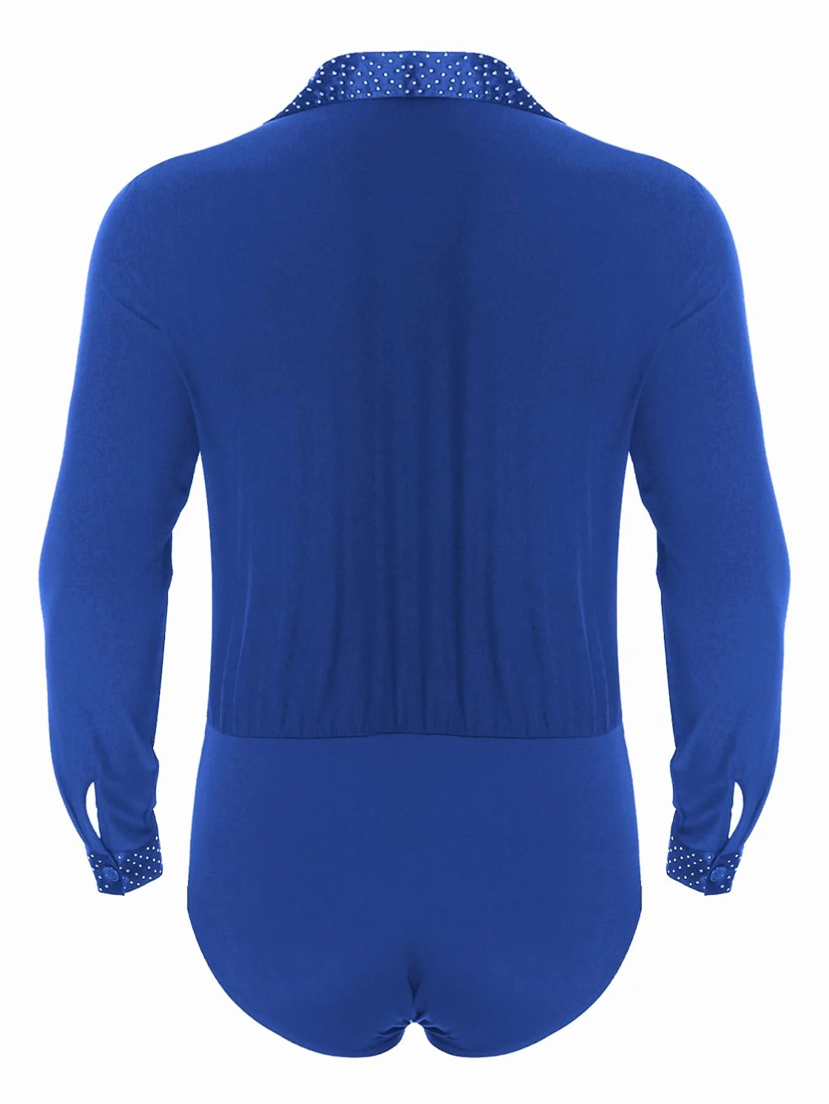 Aislor Maillot De Baile De Patinaje Artístico Para Hombre Body Plisado Manga Larga Cuello V