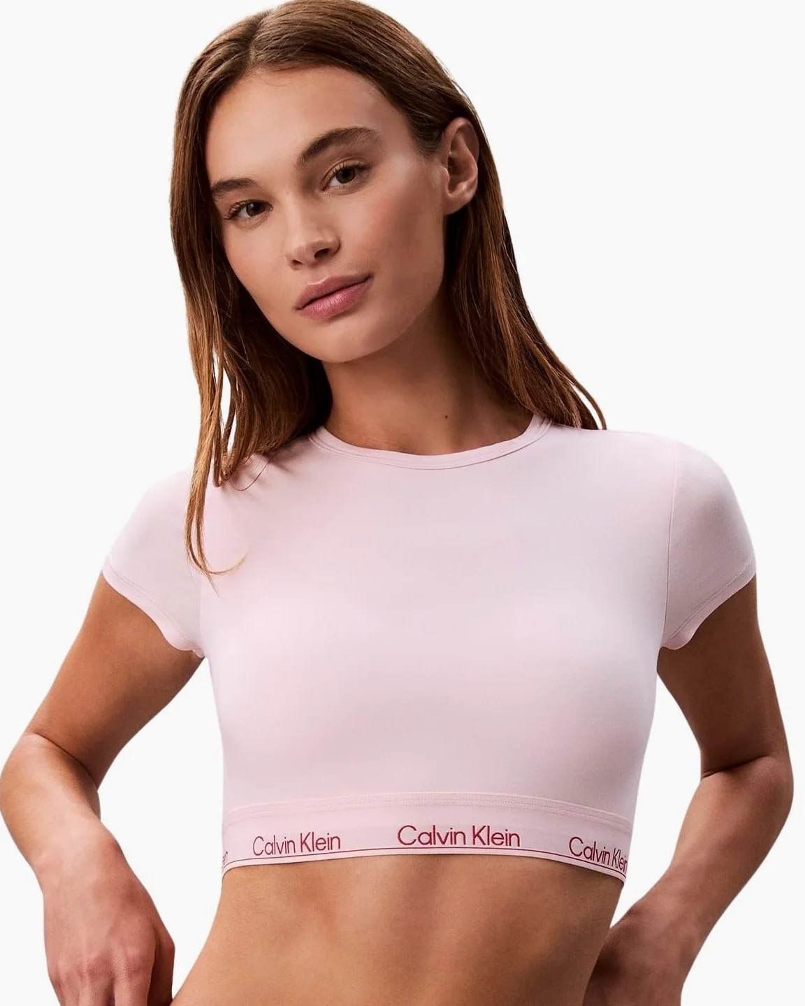 Calvin Klein Sujetador Bralette Mujer Camiseta con Cuello Cerrado