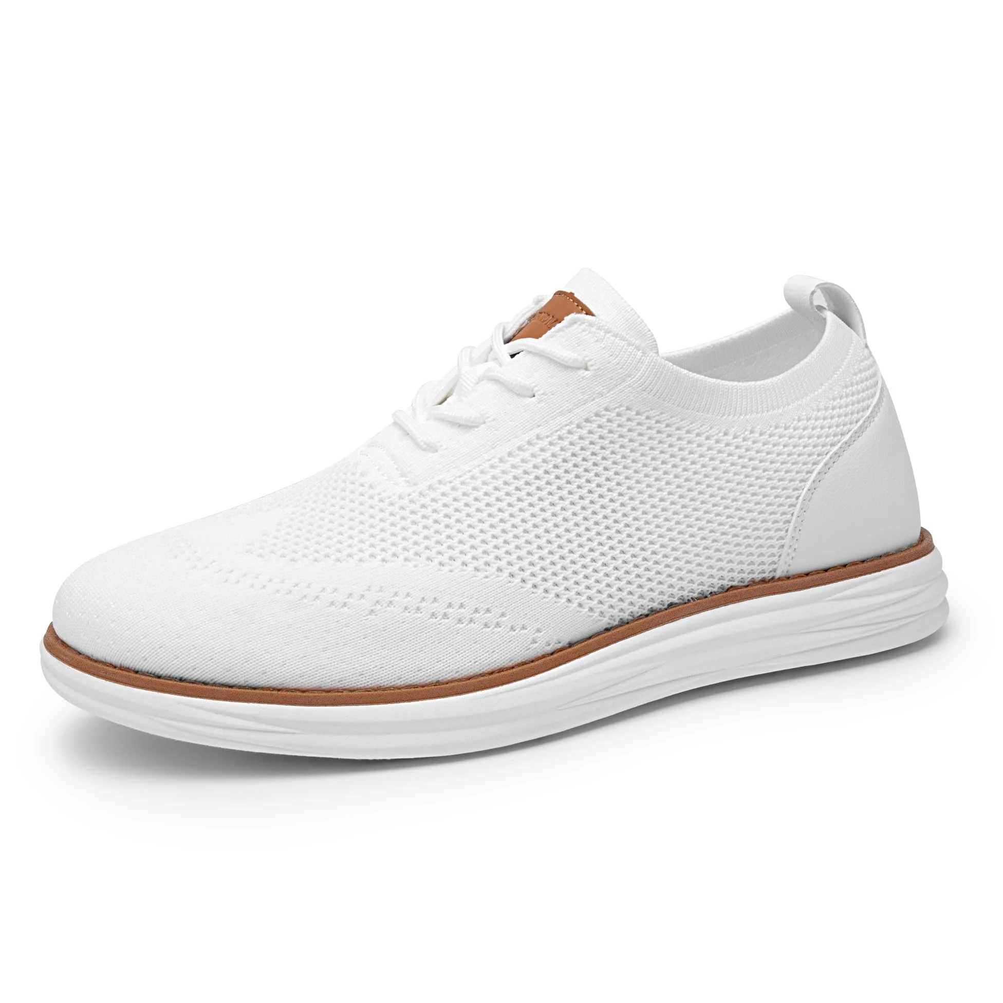 Bruno Marc Zapatos de Cordones Transpirables Zapatillas de Vestir Oxfords Clásico Formales Derby para Hombre Verano Casuales,Size 42,Blanco Claro,GRAND-02