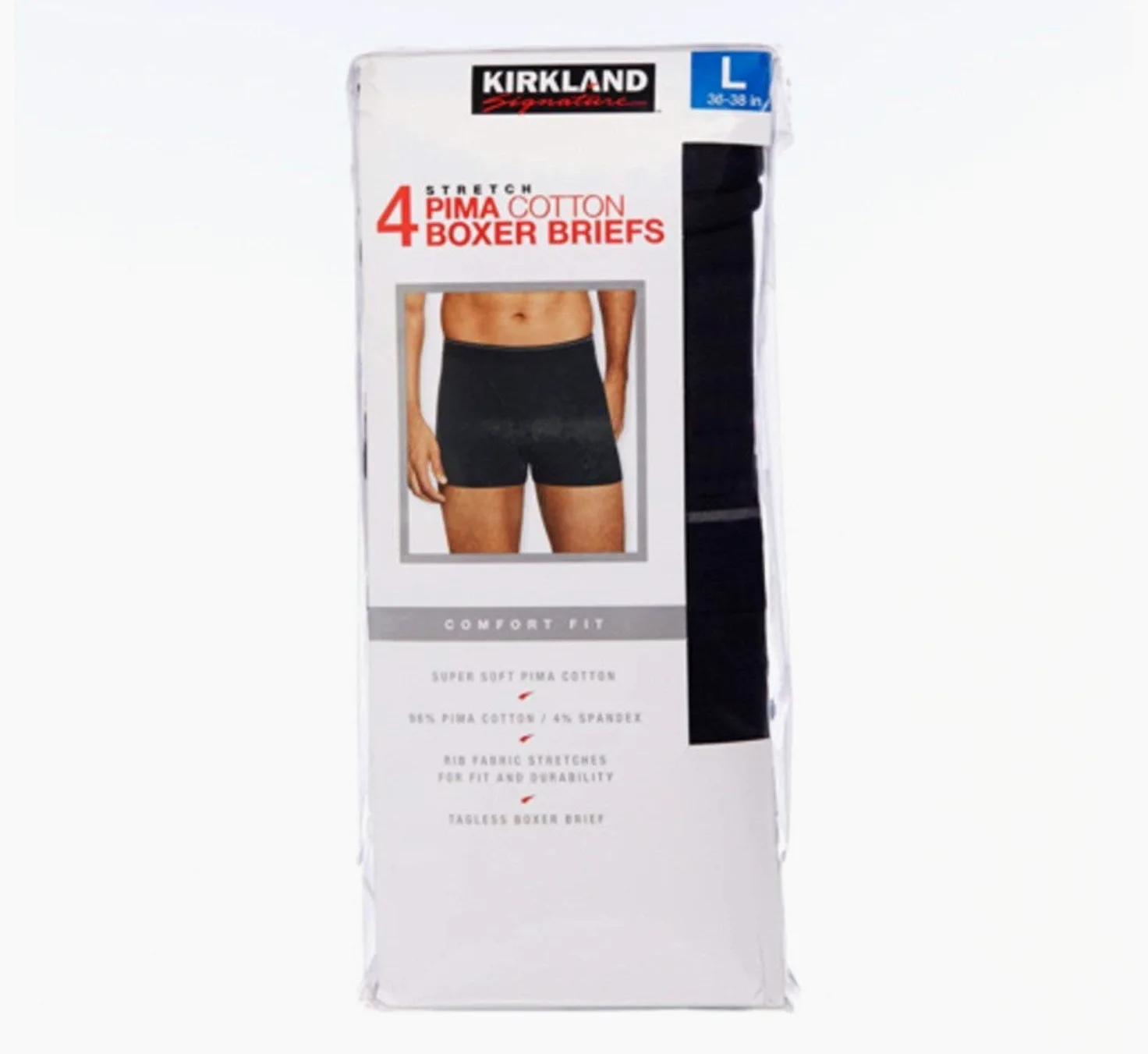 Kirkland Signature de hombre Boxer Brief Algodón Pima 4 unidades