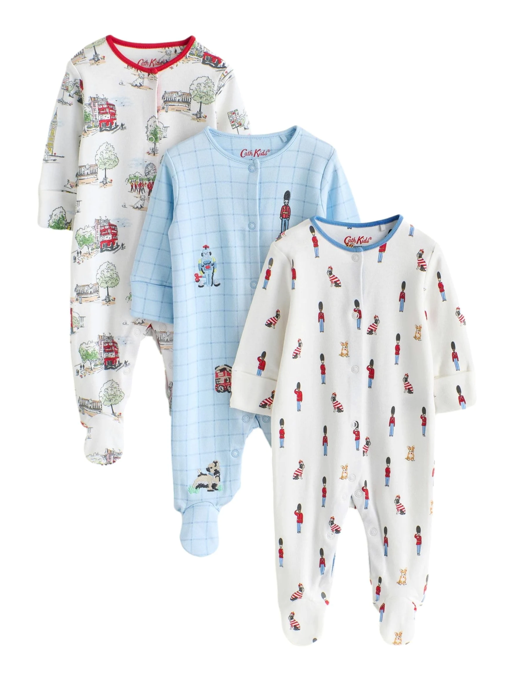 NEXT Bebés niño Pack de 3 Pijamas Tipo Pelele de bebé de Cath Kidston