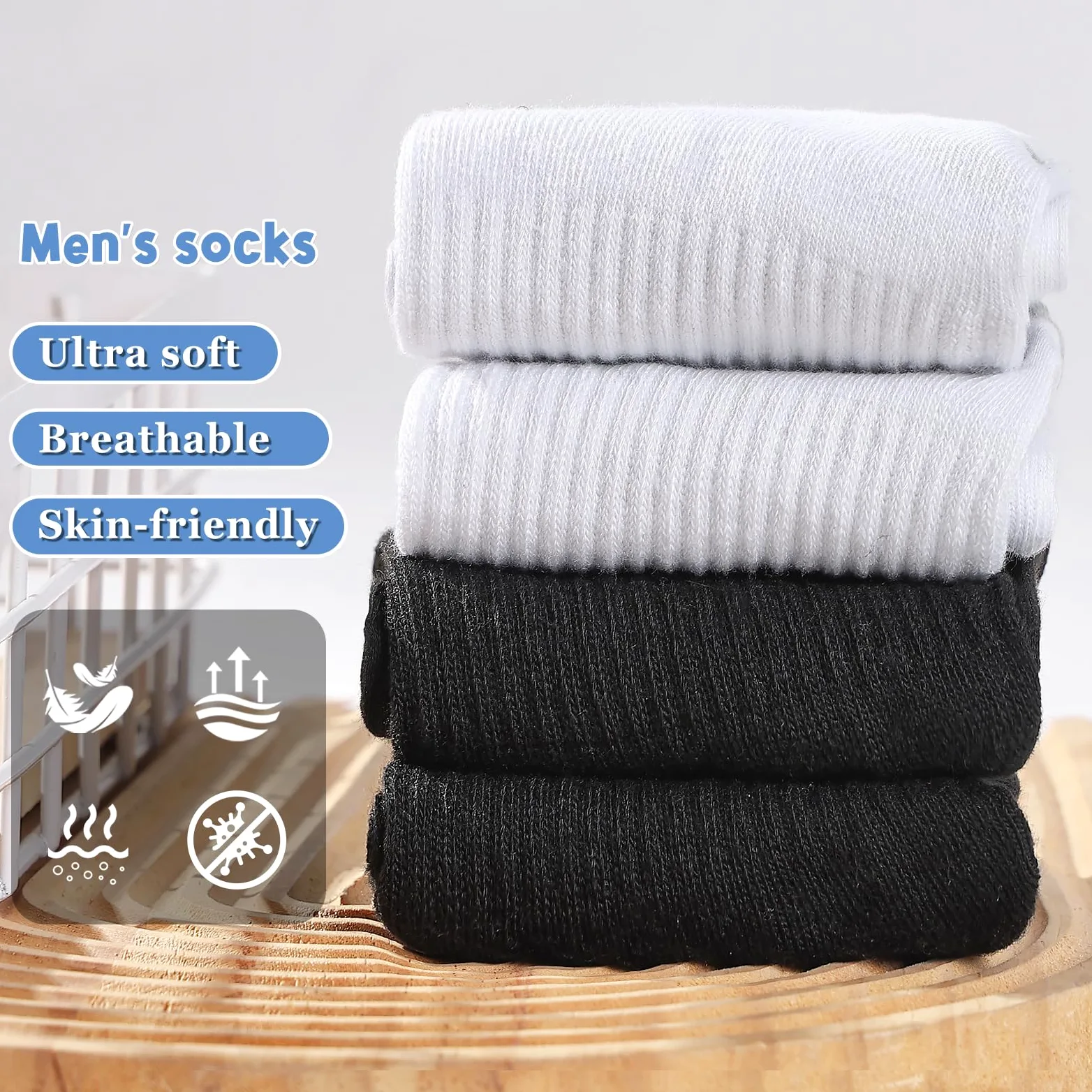 20 pares de calcetines unisex de algodón acolchados que absorben la humedad, cómodos, para entrenamiento, senderismo, deportes y correr