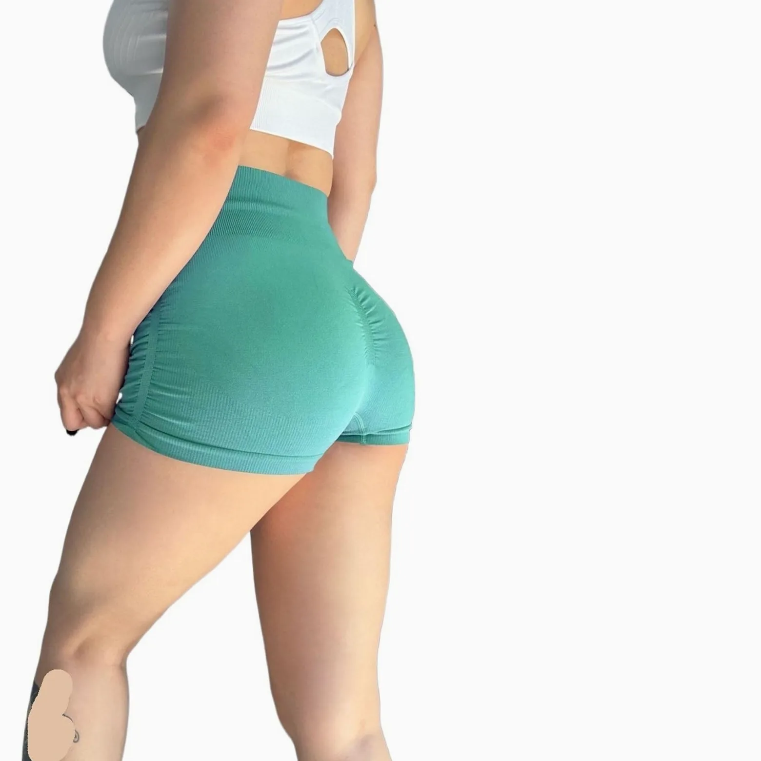 Pantalones Cortos de Deporte para Mujer Pantalones Cortos de Yoga de Color Liso sin Costuras for Mujer, Que realzan Las Caderas y los glúteos, for Fitness y Correr.