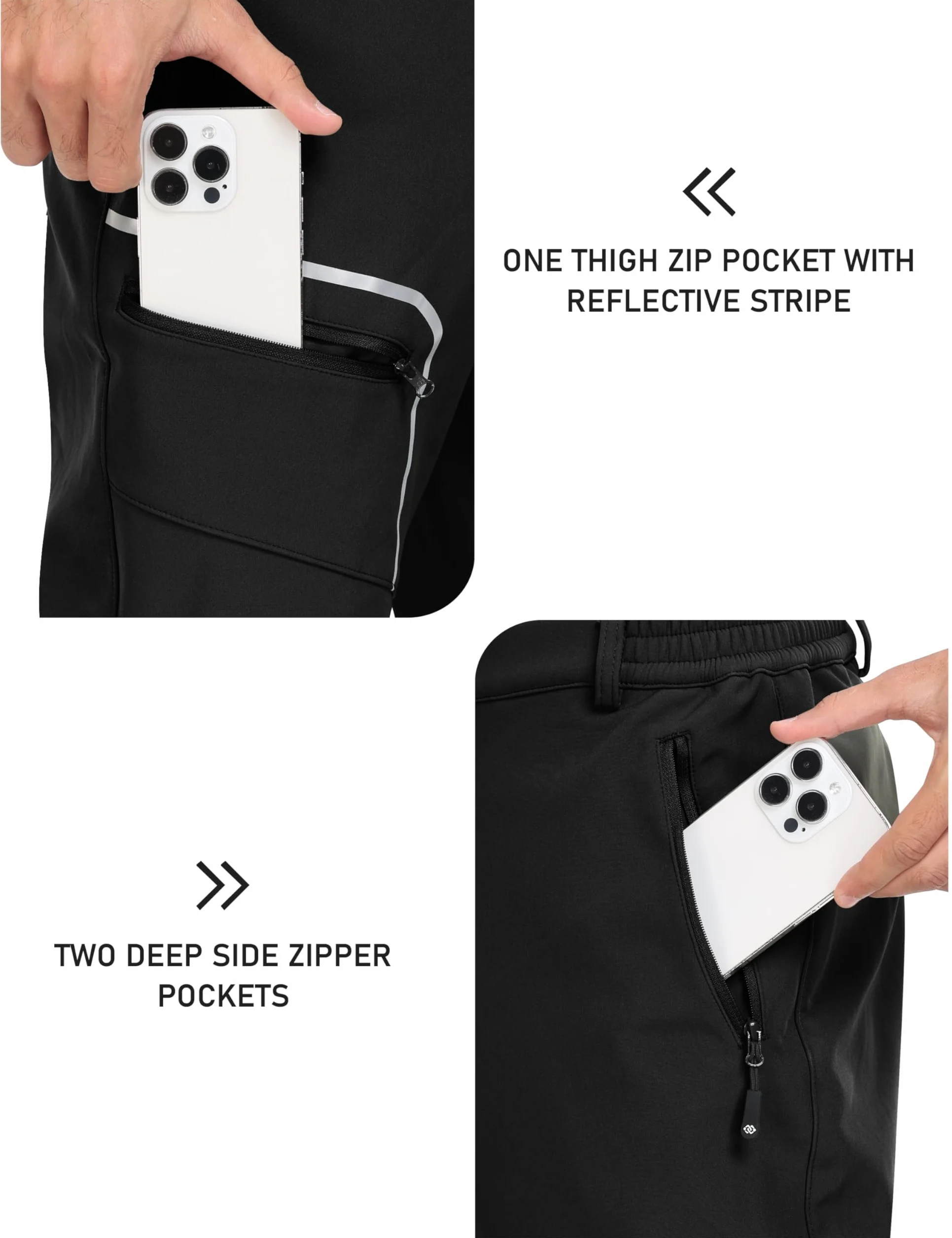 MoFiz Hombre Pantalones de Esquí Senderismo Softshell Cálido Forro Polar Invierno Nieve Trabajo Pantalón Impermeable Cortaviento
