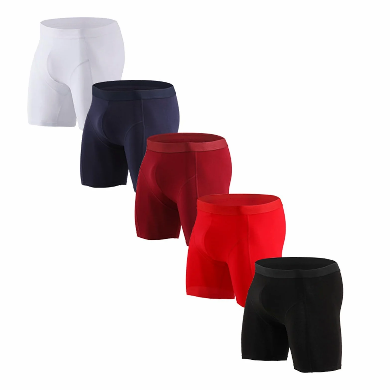 Generisch Pack de 5 calzoncillos tipo bóxer para hombre, ropa interior larga, transpirable, cómodo, retro, de secado rápido, calzoncillos suaves e ideales, ropa interior para hombre para el día a día