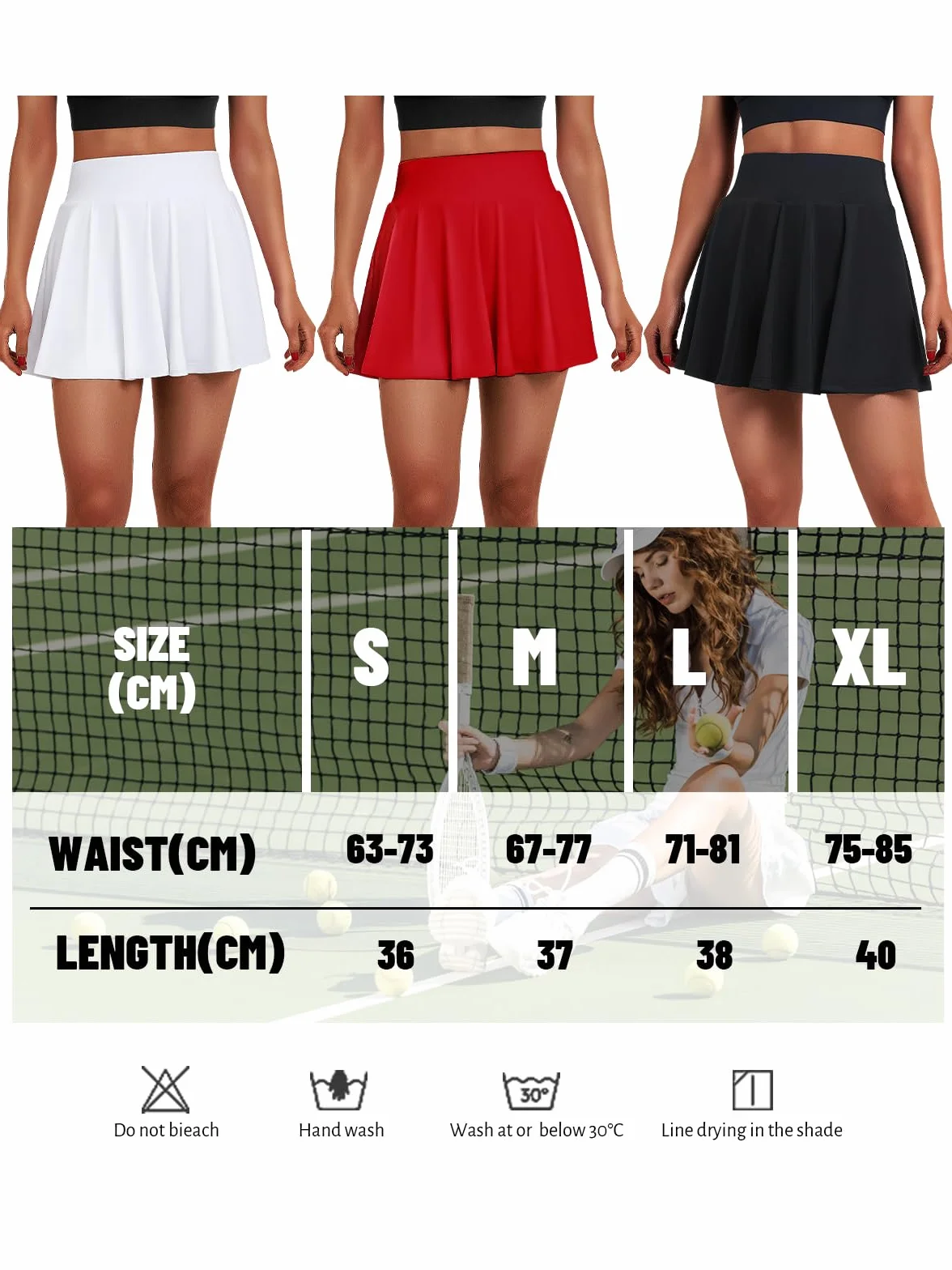 Falda de tenis para mujer con pantalón, falda plisada de cintura alta, falda deportiva de golf con 3 bolsillos