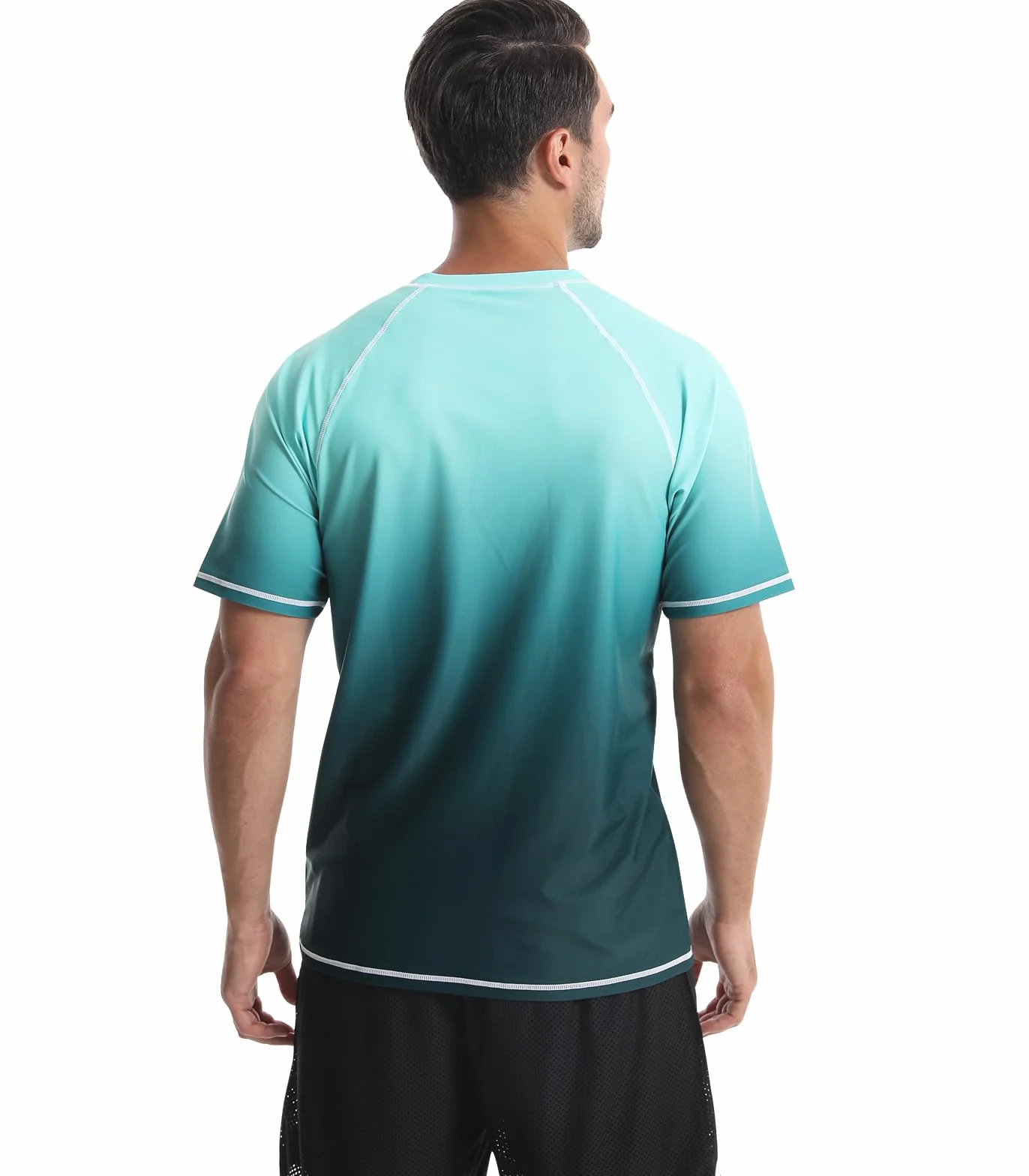 Camiseta de Hombre Camisa de Natación de Manga Corta Protección Solar UPF 50+ Rushguard de Secado Rápido Transpirable Surf Verano
