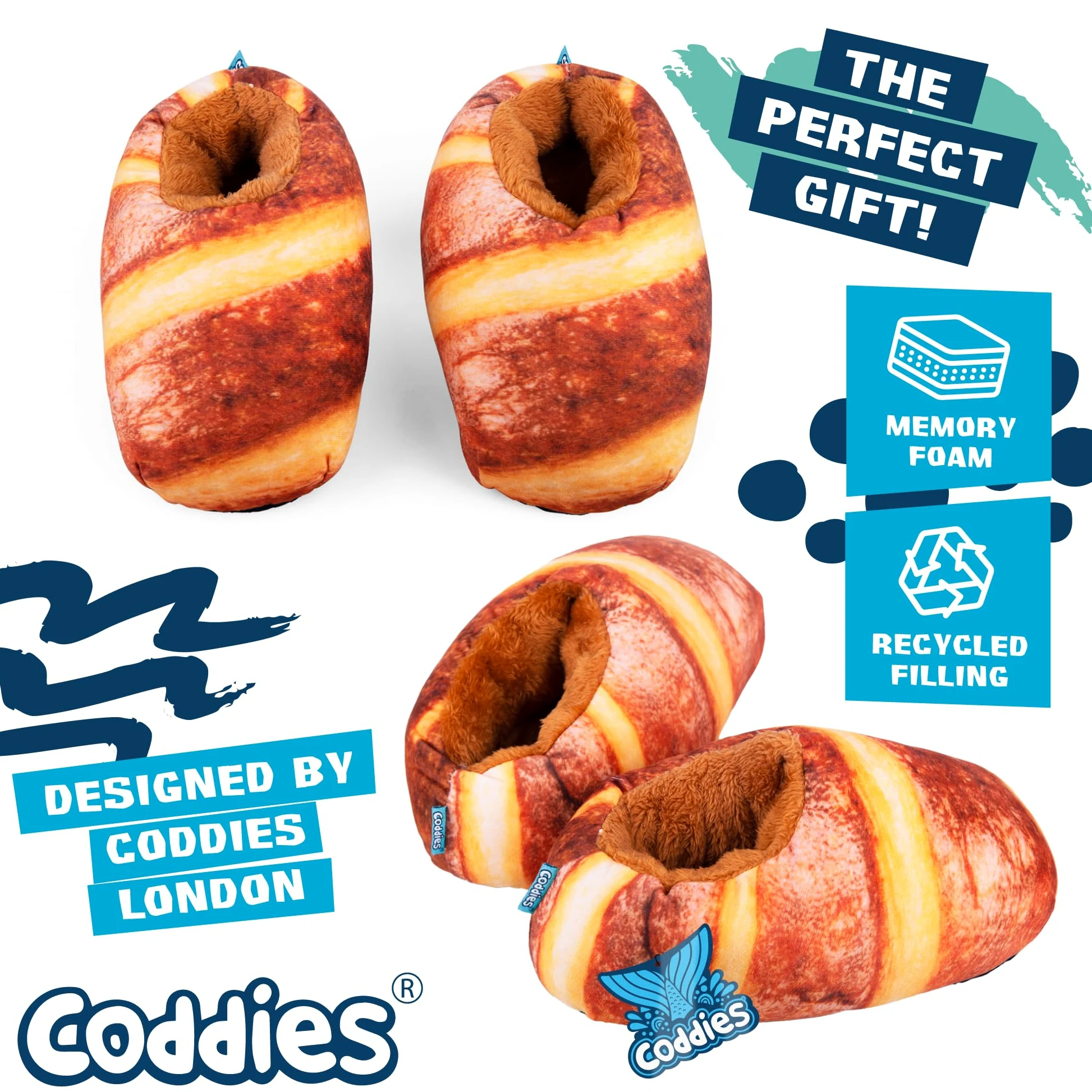 Coddies Mocasines | Pantuflas de pan, pantuflas cómodas y novedosas, perfectas para regalos | Hombres, mujeres y niños