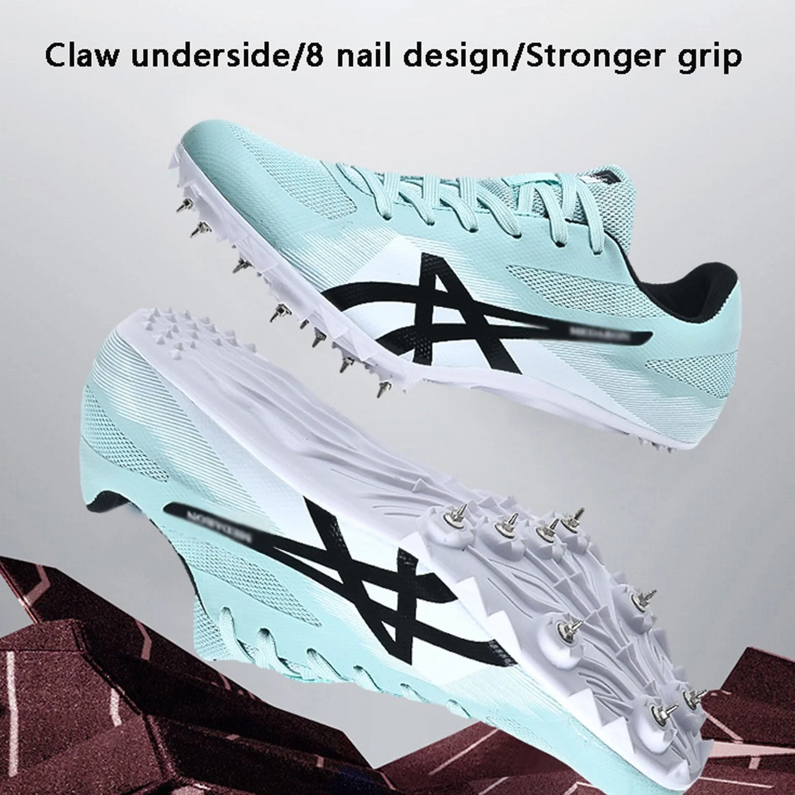 Zapatillas de Atletismo Hombre Mujer 8 Clavos Ligero Resistente al Desgaste Sprint Competición