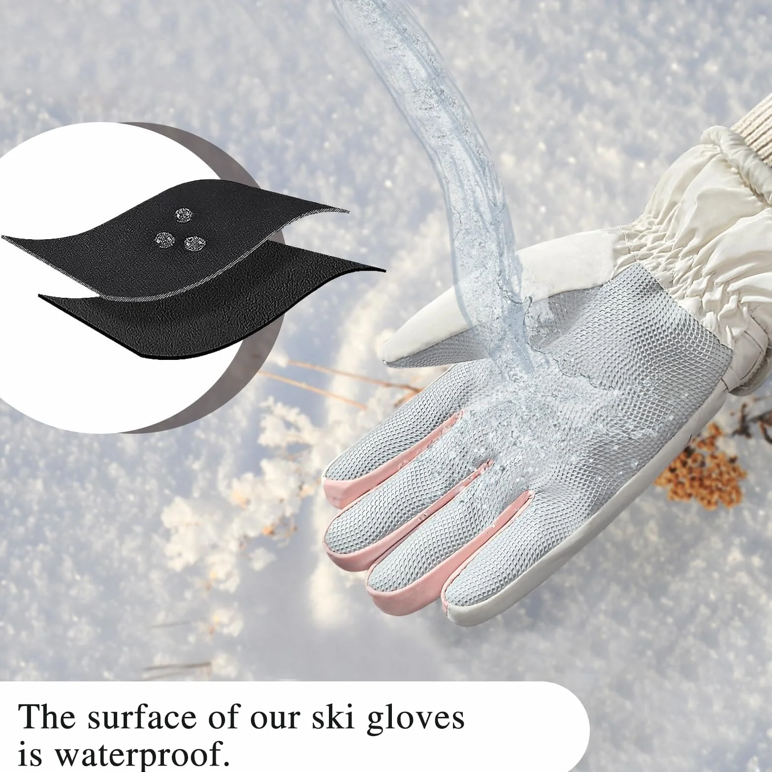 Guantes de esquí invierno mujer resistentes al viento térmicos pantalla táctil impermeables forro polar cálidos ciclismo deportes