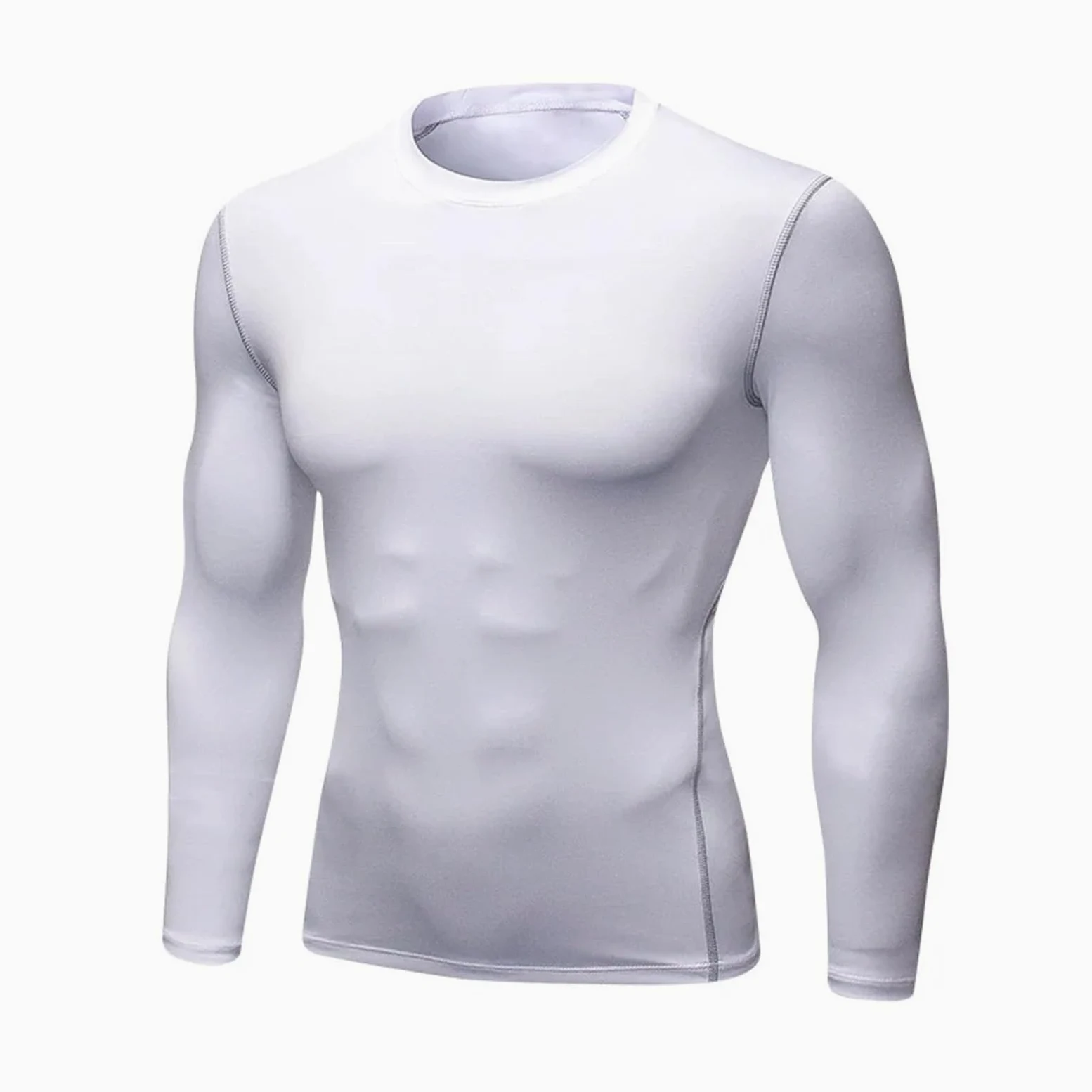 Camisa Funcional Ropa Interior térmica de Manga Larga for Hombre, Tops Finos Ajustados de Secado rápido elásticos for Fitness, Ropa de otoño e Invierno for Hombre(Gray,L (60-70kg))