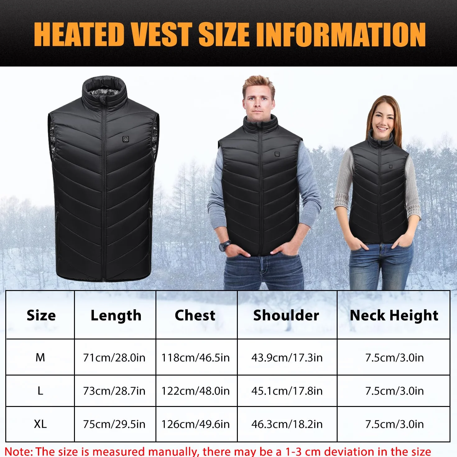 Tiazhan Chaleco Calefactable, Beheizbare Weste con Powerbank/9 Zonas, Chaqueta Calefactable Ligera y Recargable, Chaqueta Calefactable Iteligente, para Hombre/Mujer