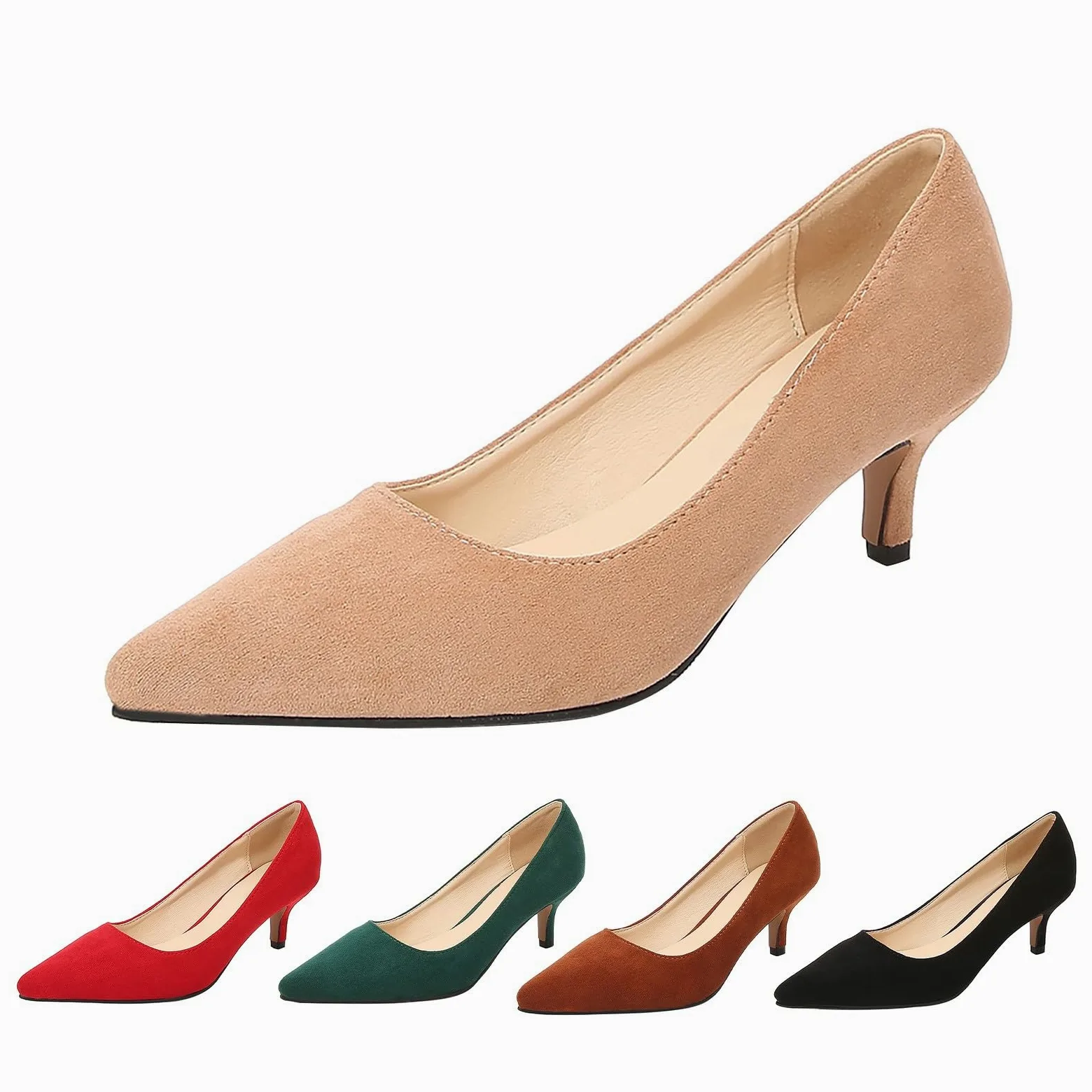 De Las Mujeres Encaje Stiletto Pumps, Tacones Altos Bajo Zapatos | Sin Cierre Zapatos De Tacón Zapatos De Trabajo Ligero, Zapatos Altos De Gamuza Cómodos Zapatos De Boda Para Ocasiones