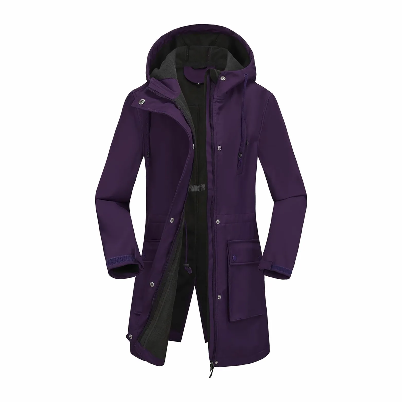 Chubasuero Mujer Impermeable Transpirable Ligero Cortavientos Con Capucha Chaqueta Softshell Abrigo Funcional Informal Chubasquero Con Cremallera Completa Al Aire Libre Para Running, Senderismo