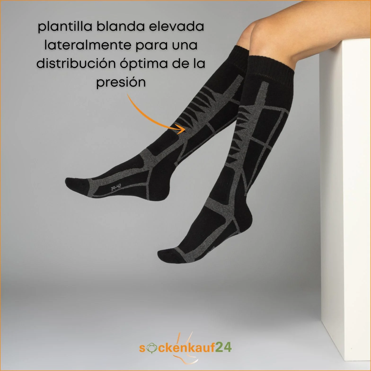 sockenkauf24 2 Pares Calcetines Esqui Hombre y Mujer Calcetines Altos Termicos