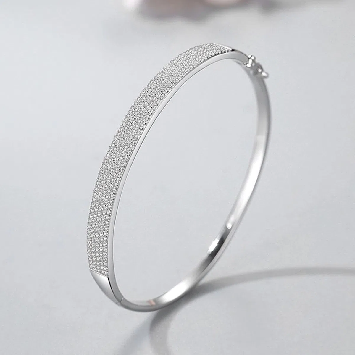 Pulseras para mujer, bonitas pulseras de moissanita pavé de oro blanco, joyería bohemia para mujer