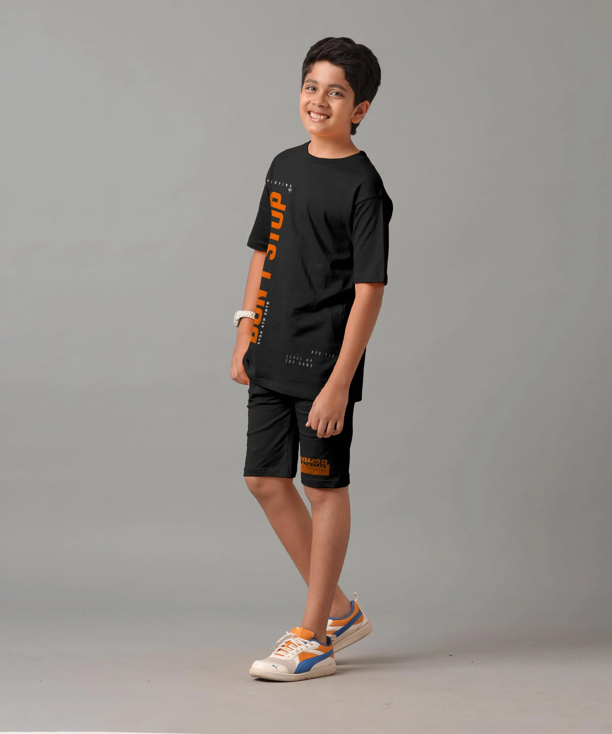 KYDA KIDS Camiseta y pantalón corto 100 % algodón puro estampado para niño