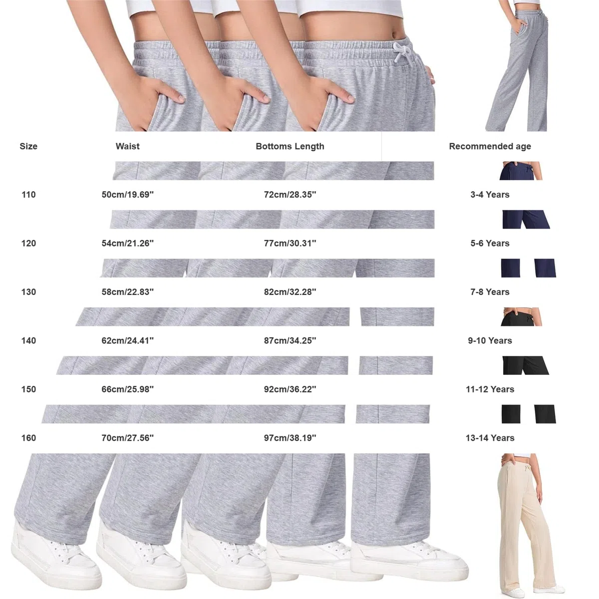 WINWUQB - Pantalones deportivos casuales para niños, paquete de 3