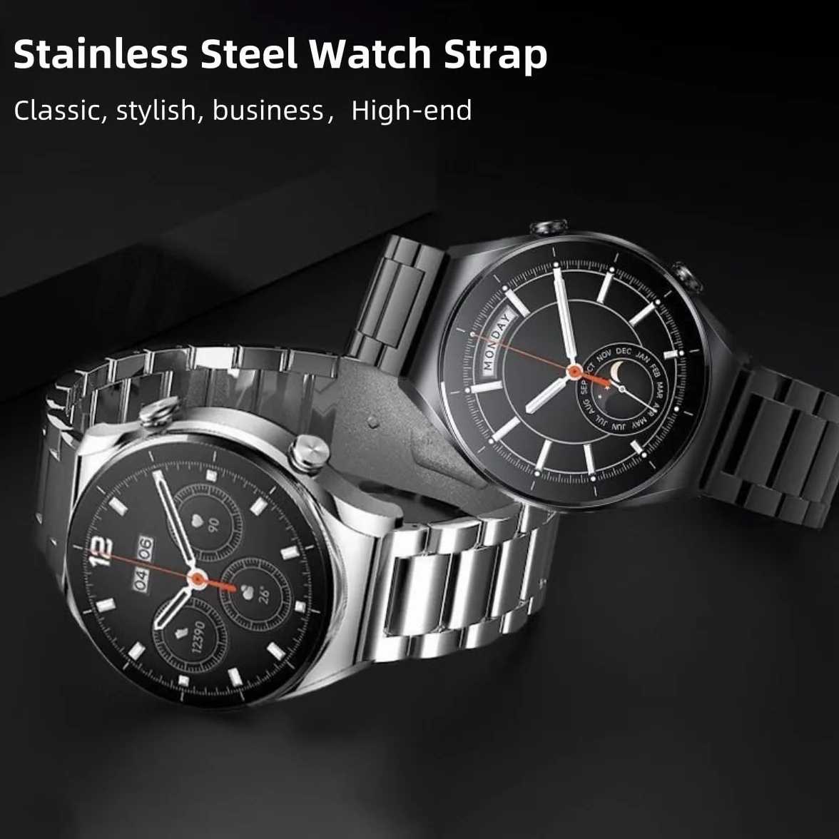 Correas de Reloj Meta de Acero Inoxidable 16mm 18mm 20mm 22mm 24mm Correa de Repuesto Macizo Cepillado para Relojes y Smartwatches de Mujer Brazalete de Metal Hombres Mujeres