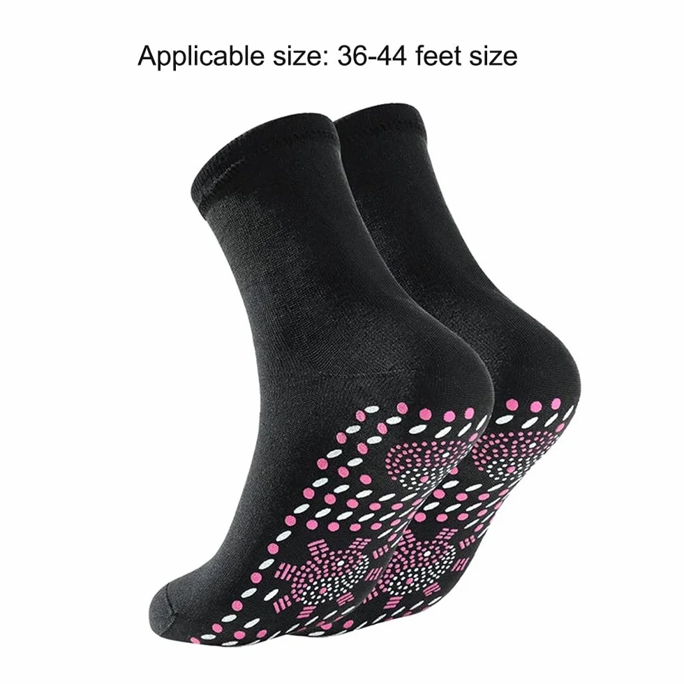 Calcetines calefactables, 3 pares de calcetines magnéticos, calcetines térmicos antideslizantes de invierno, calcetines de turmalina autocalentables para hombres y mujeres, montañismo, esquí,